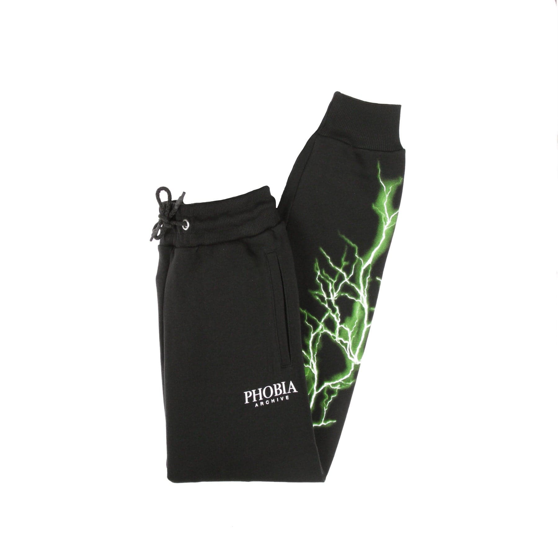 PHOBIA Pantalone Tuta Leggero Uomo Green Lightning Pants Black/green - 5