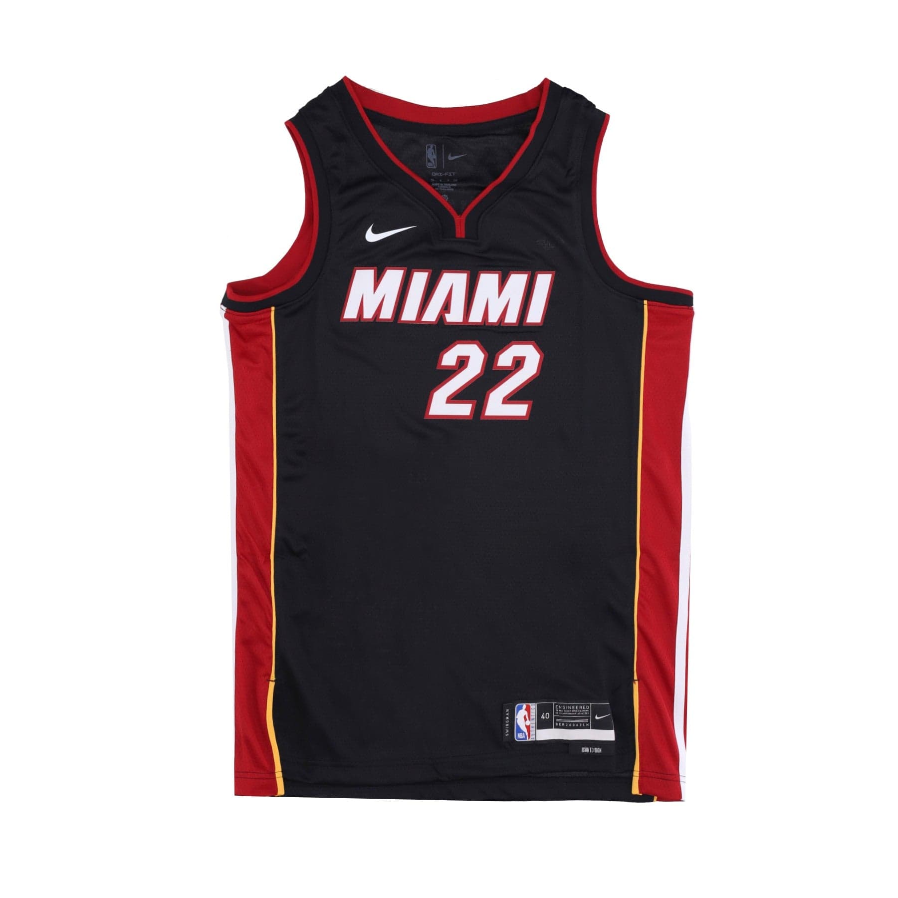 NIKE NBA Canotta Basket Uomo Nba Icon Edition 22 Dri-fit Swingman Jersey No 22 Jimmy Butler Miahea Black - 5