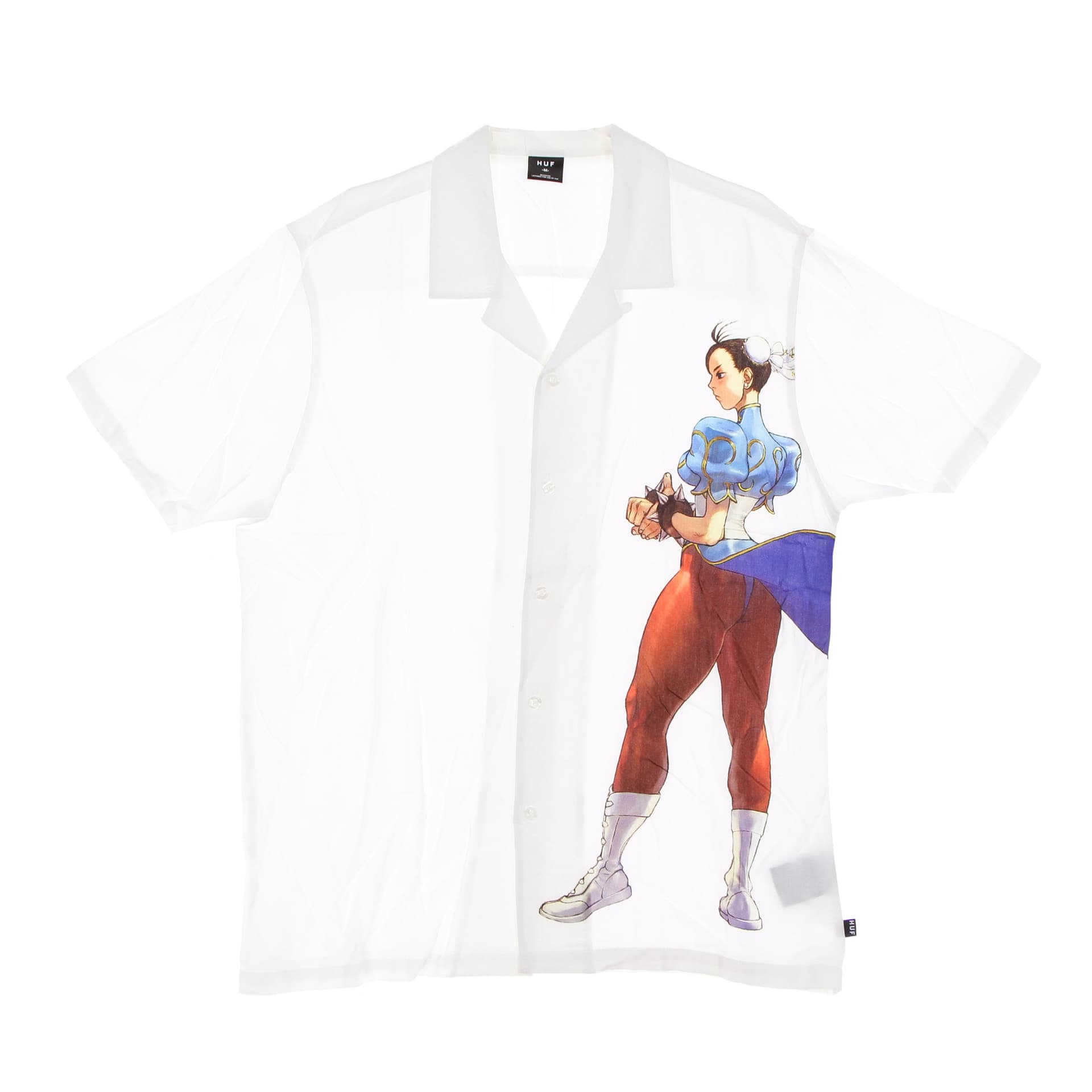 HUF Camicia Manica Corta Uomo Chun Li Resort Shirt X Street Fighter White - 4