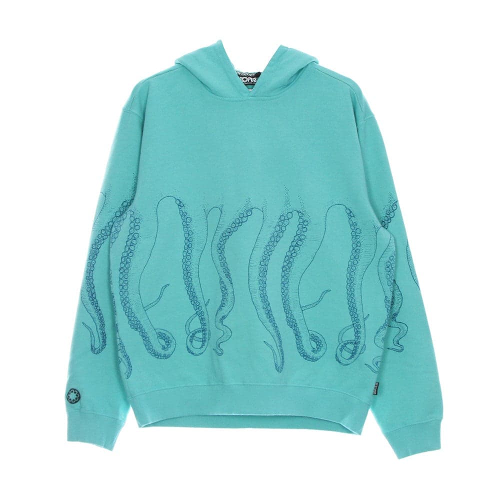 OCTOPUS Felpa Leggera Cappuccio Uomo Dyed Hoodie Acquamarine - 4