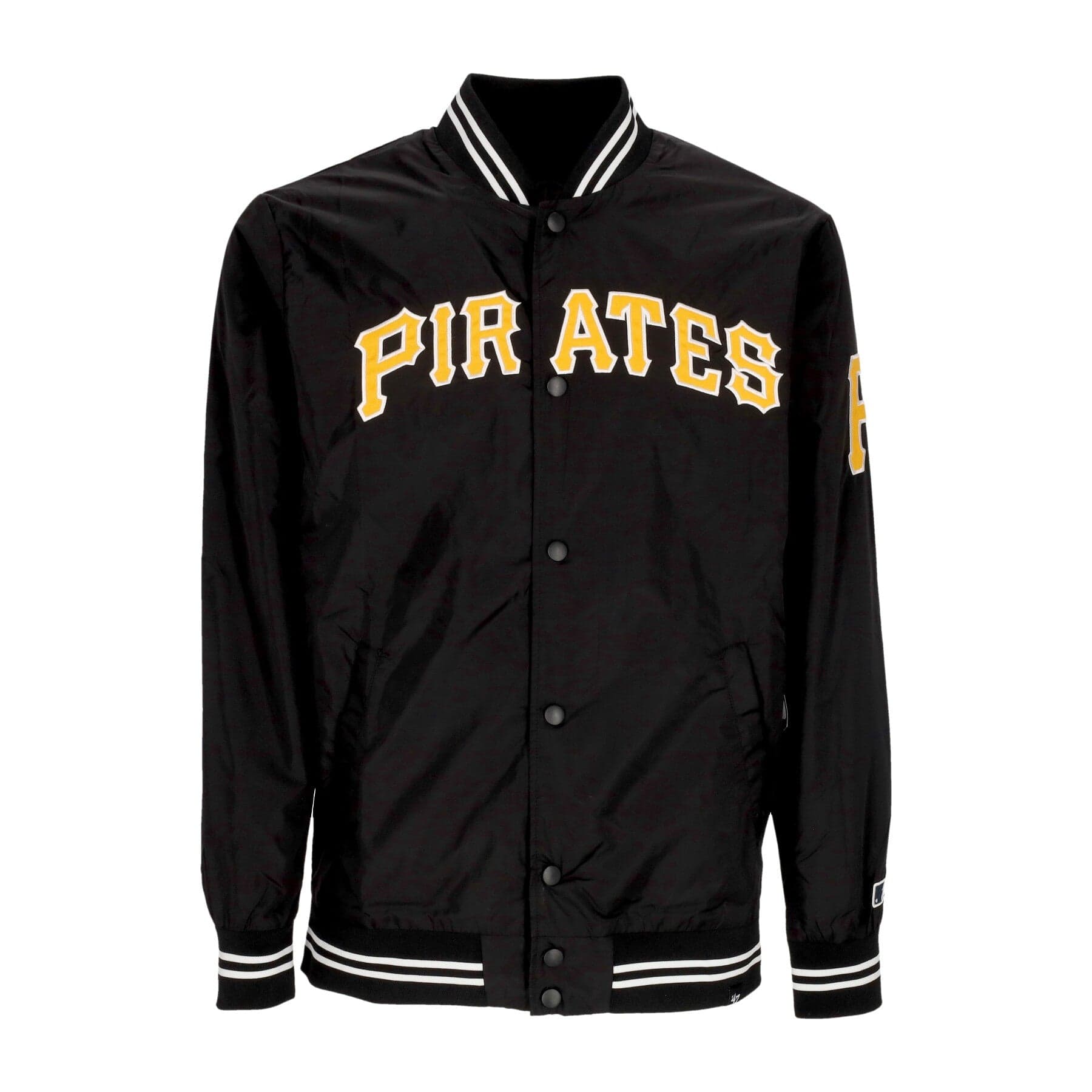 47 BRAND Giubbotto Bomber Uomo Mlb Drift Wordmark Jacket Pitpir Jet Black - 5