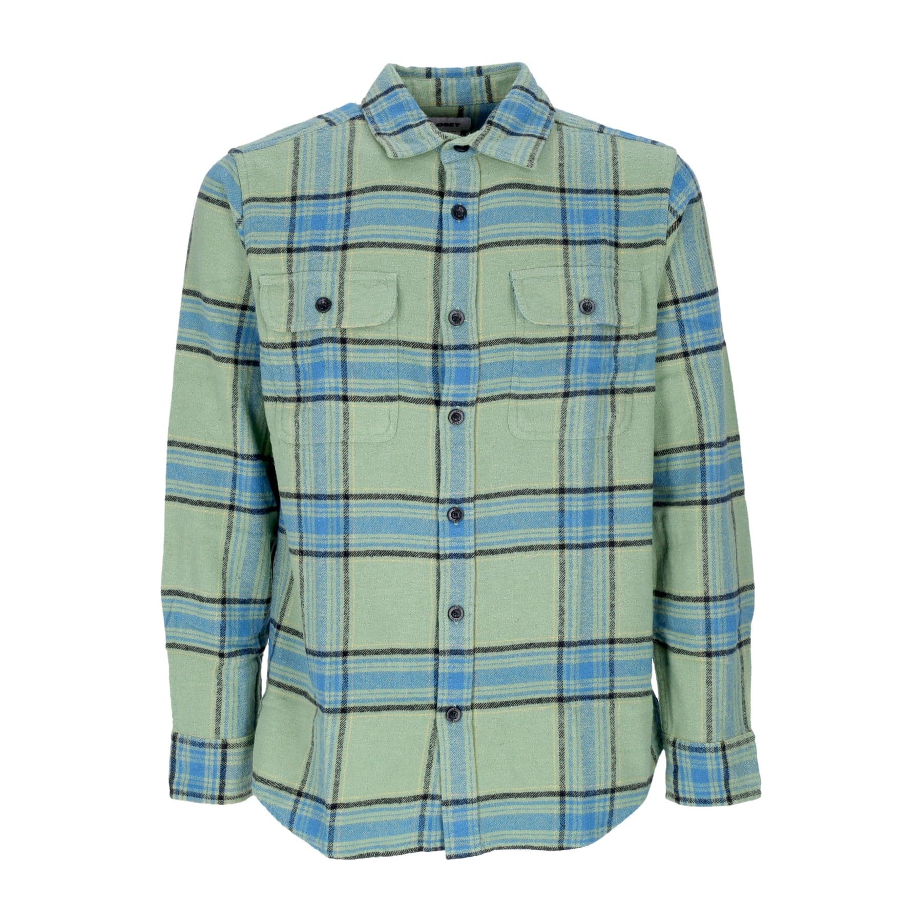 OBEY Camicia Manica Lunga Uomo Eugene L/s Woven Shirt Jade Multi - 3