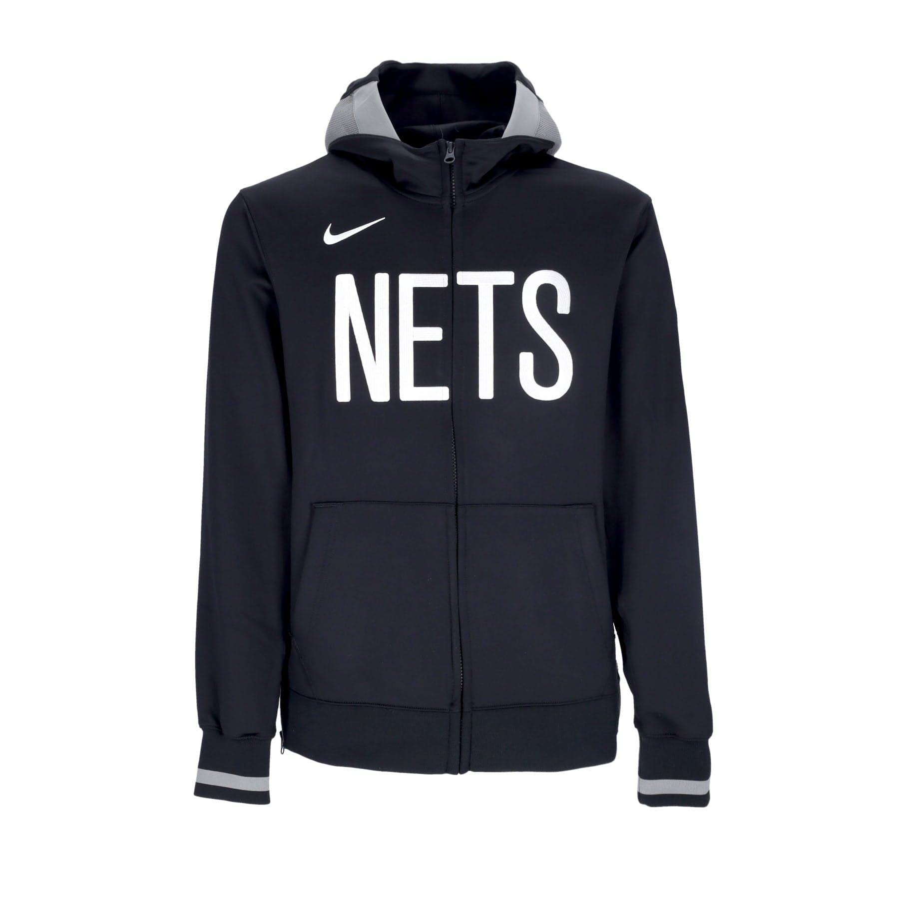 NIKE NBA Felpa Leggera Cappuccio Zip Uomo Nba Dri-fit Showtime Full-zip Hoodie Bronet Black/dark Steel Grey/black/white - 3