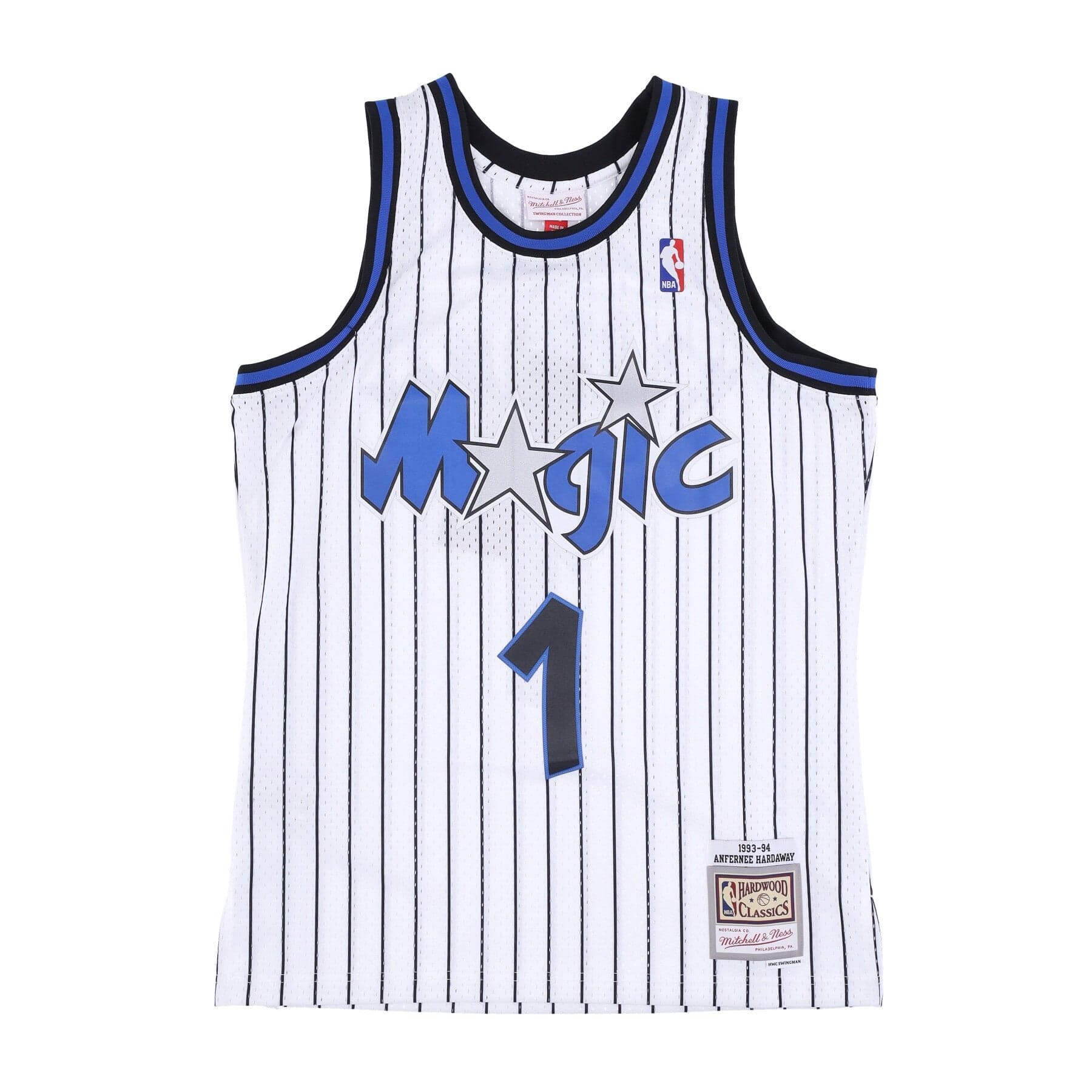 MITCHELL &amp; NESS Canotta Basket Uomo Nba Swingman Jersey Hardwood Classics No 1 Anfernee Hardaway 1993-94 Orlmag Original Team Colors - 5