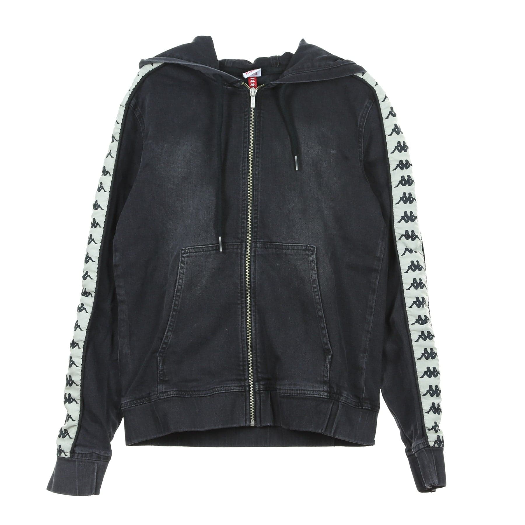 KAPPA Felpa Cappuccio Zip Uomo Banda Bredei Black/beige Lt Sand - 3