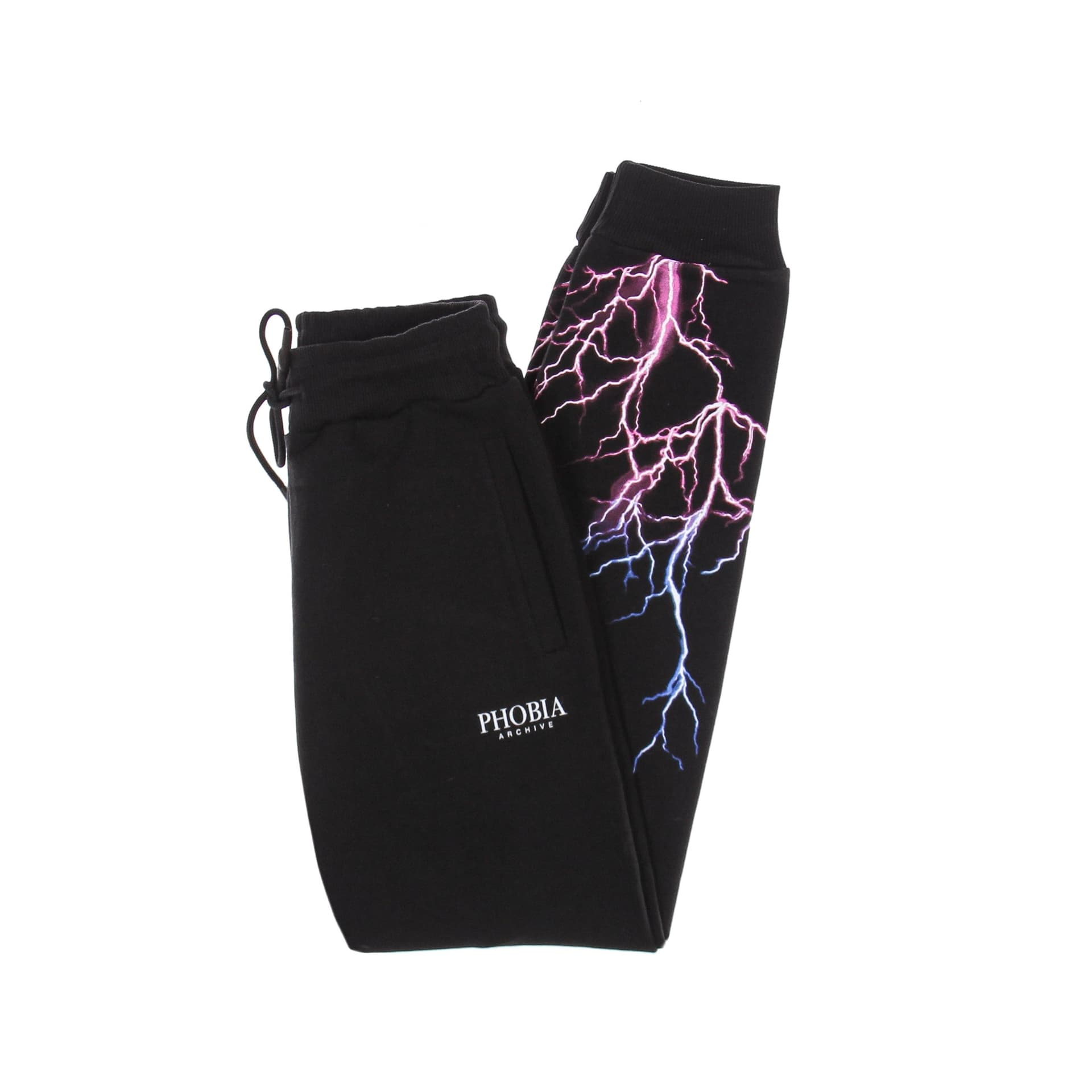 PHOBIA Pantalone Tuta Leggero Uomo Pink Light Blue Lightning Pants Black/pink/light Blue - 5