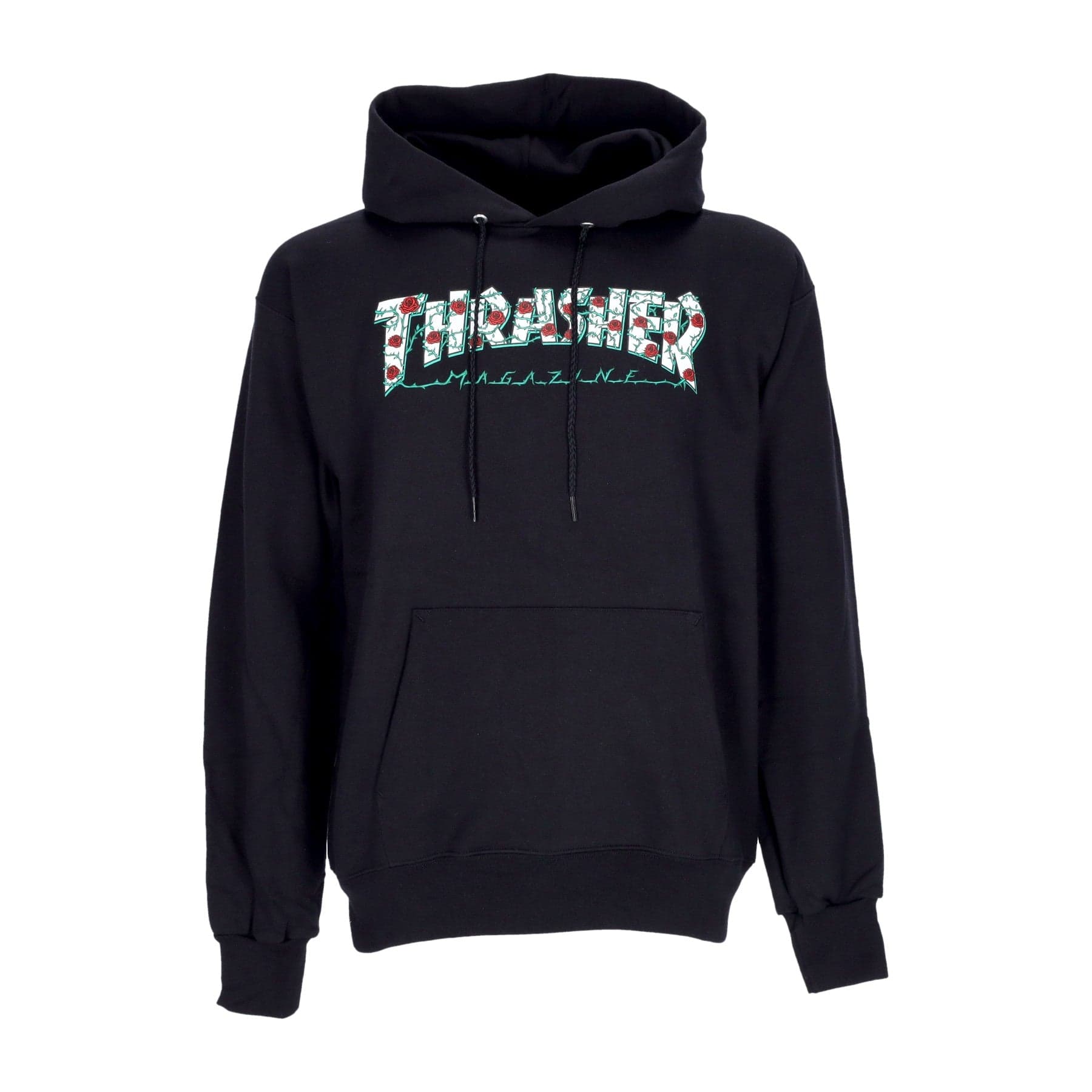 THRASHER Felpa Cappuccio Uomo Roses Hoodie Black - 4