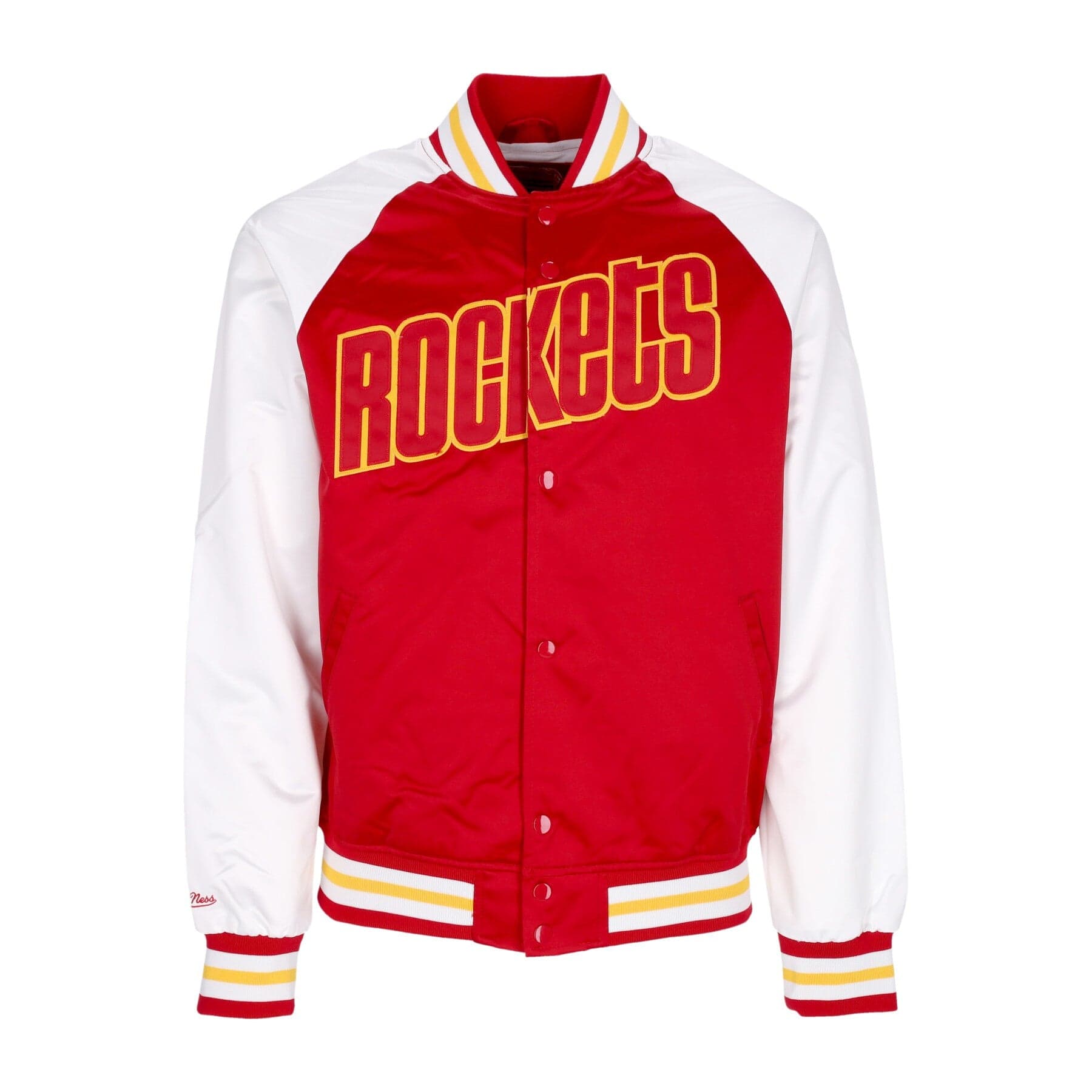 MITCHELL &amp; NESS Giubbotto Bomber Uomo Nba Primetime Lw Satin Jacket Hardwood Classics Houroc Scarlet - 3