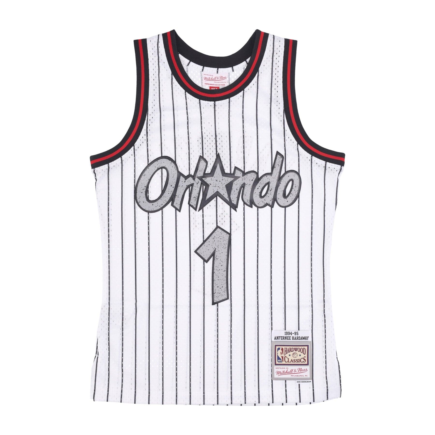 MITCHELL &amp; NESS Canotta Basket Uomo Nba Cracked Cement Swingman Jersey Hardwood Classics No 1 Penny Hardaway Orlmag White - 3