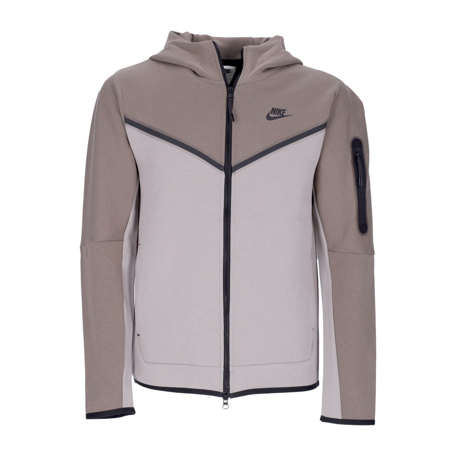 Nike Felpa Leggera Cappuccio Zip Uomo Sportswear Tech Fleece Full-zip Hoodie Olive Grey/enigma Stone/black - 5
