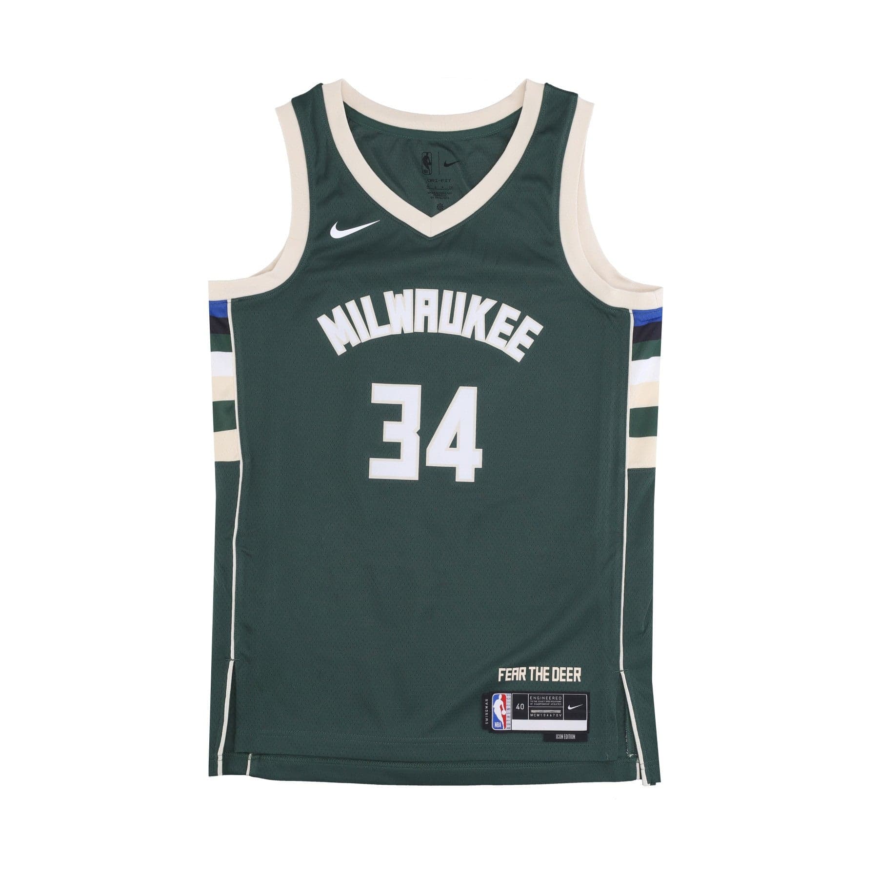 NIKE NBA Canotta Basket Uomo Nba Icon Edition 22 Dri-fit Swingman Jersey No 34 Giannis Antetokounmpo Milbuc Fir - 4