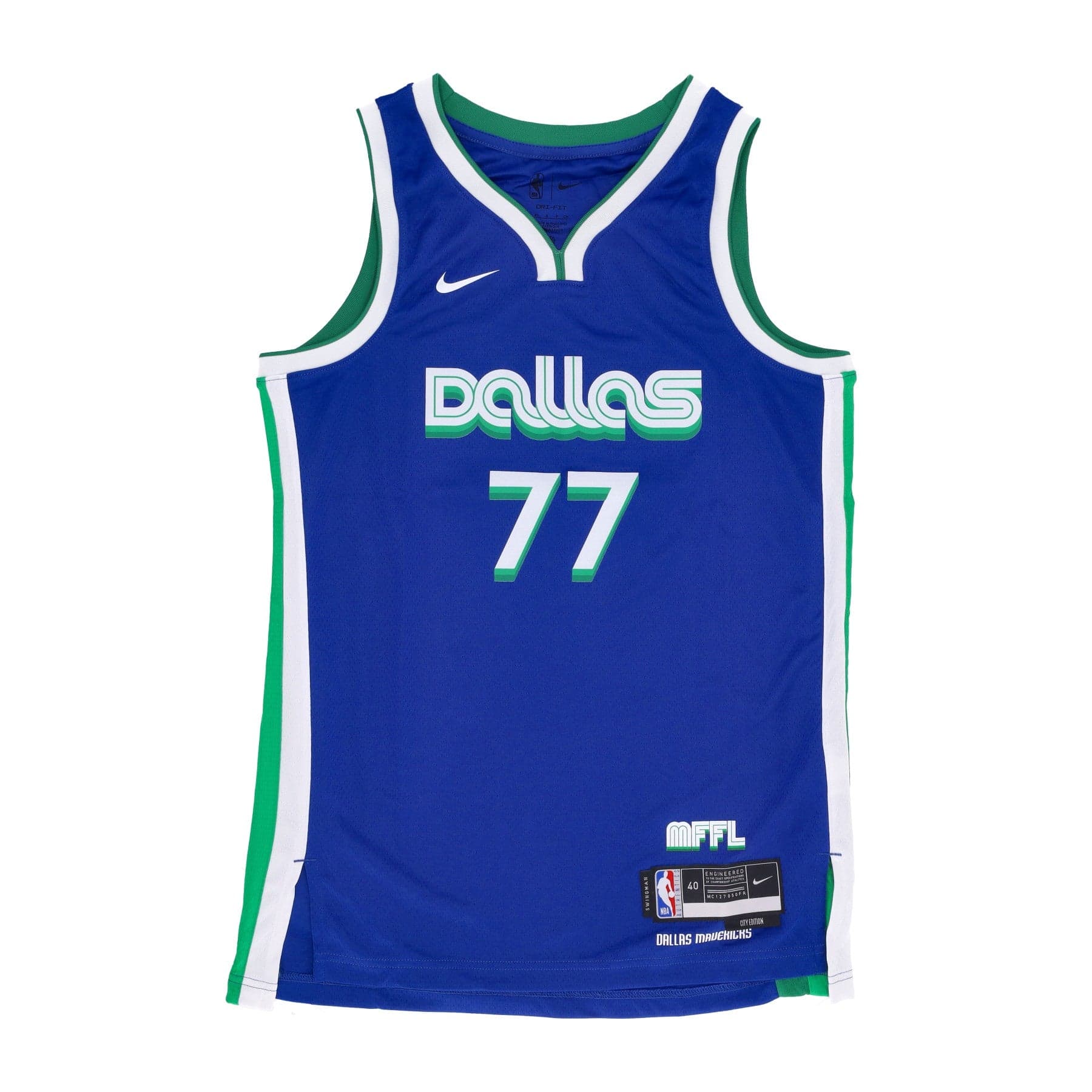 NIKE NBA Canotta Basket Uomo Nba City Edition 22 Dri-fit Swingman Jersey No 77 Luka Doncic Dalmav Rush Blue - 3