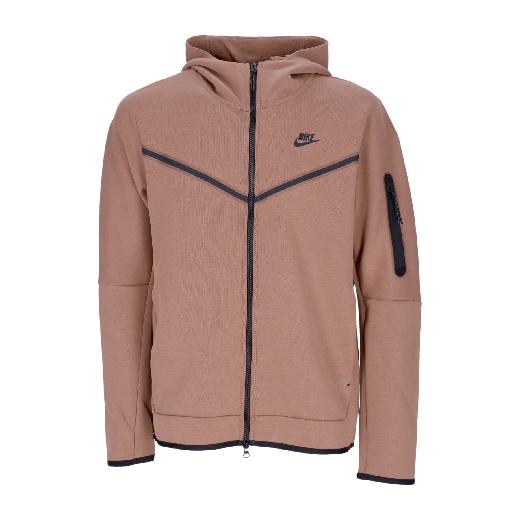 Nike Felpa Leggera Cappuccio Zip Uomo Sportswear Tech Fleece Full-zip Hoodie Archaeo Brown/archaeo Brown/black - 5