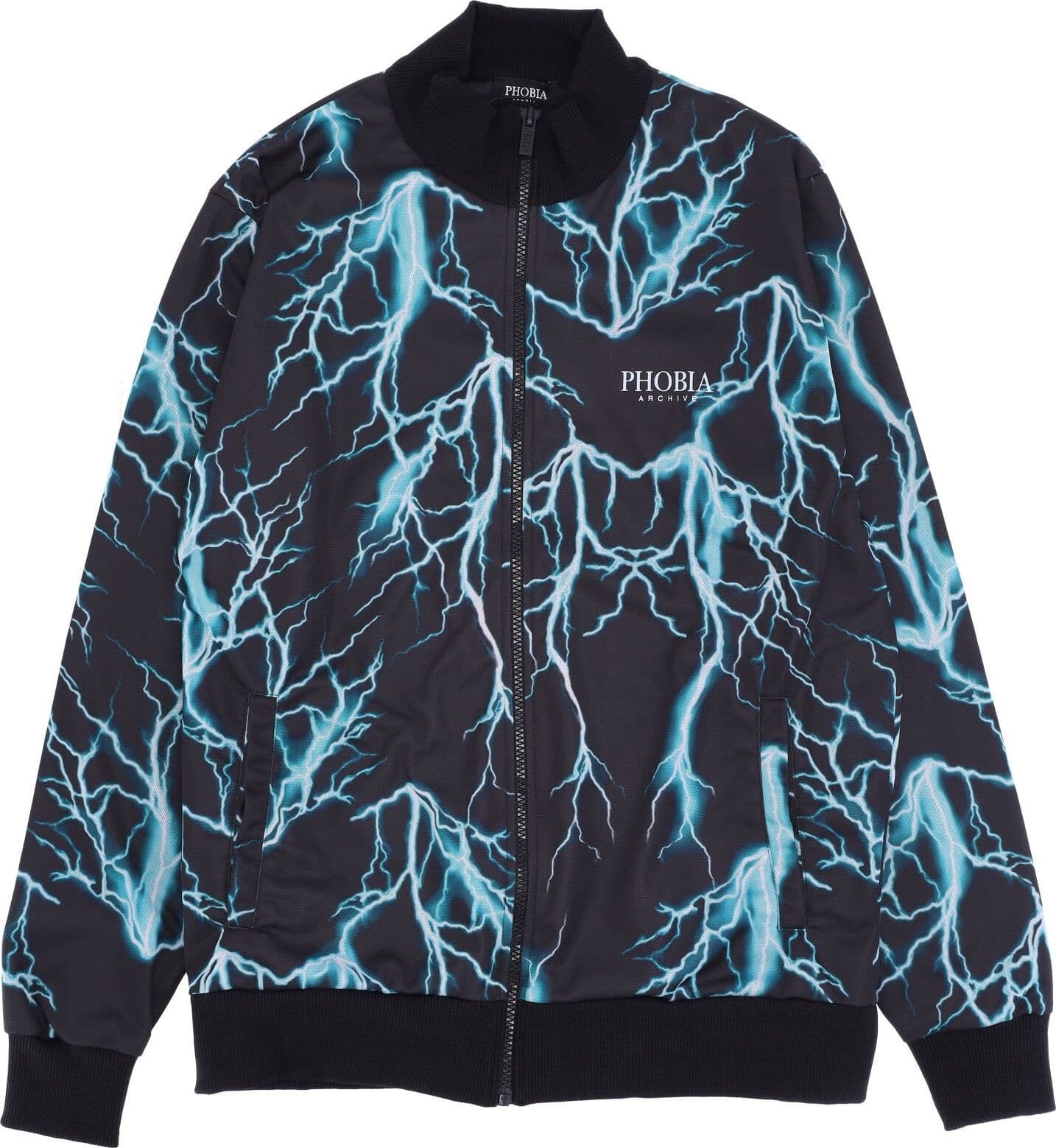 PHOBIA Giacca Tuta Uomo All Over Lightning Sweatshirt Black/lightblue - 3