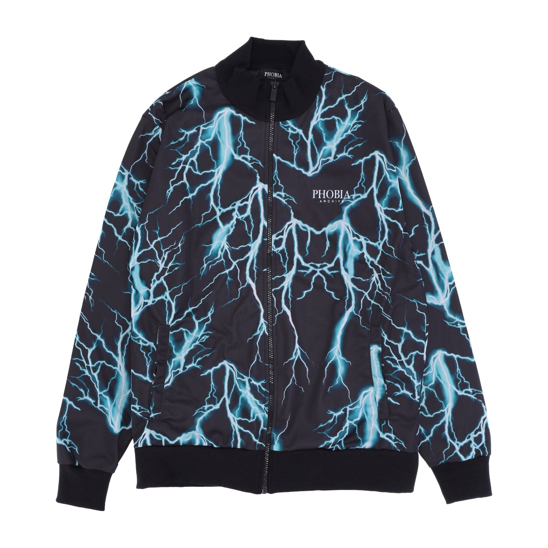 PHOBIA Giacca Tuta Uomo All Over Lightning Sweatshirt Black/lightblue - 3