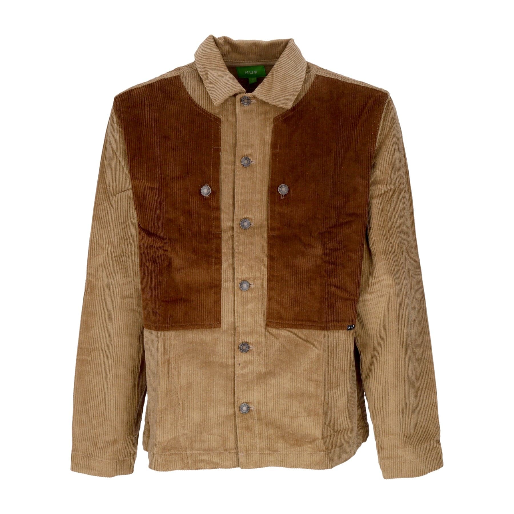 HUF Camicia Manica Lunga Uomo Marina Box Overshirt Khaki - 3