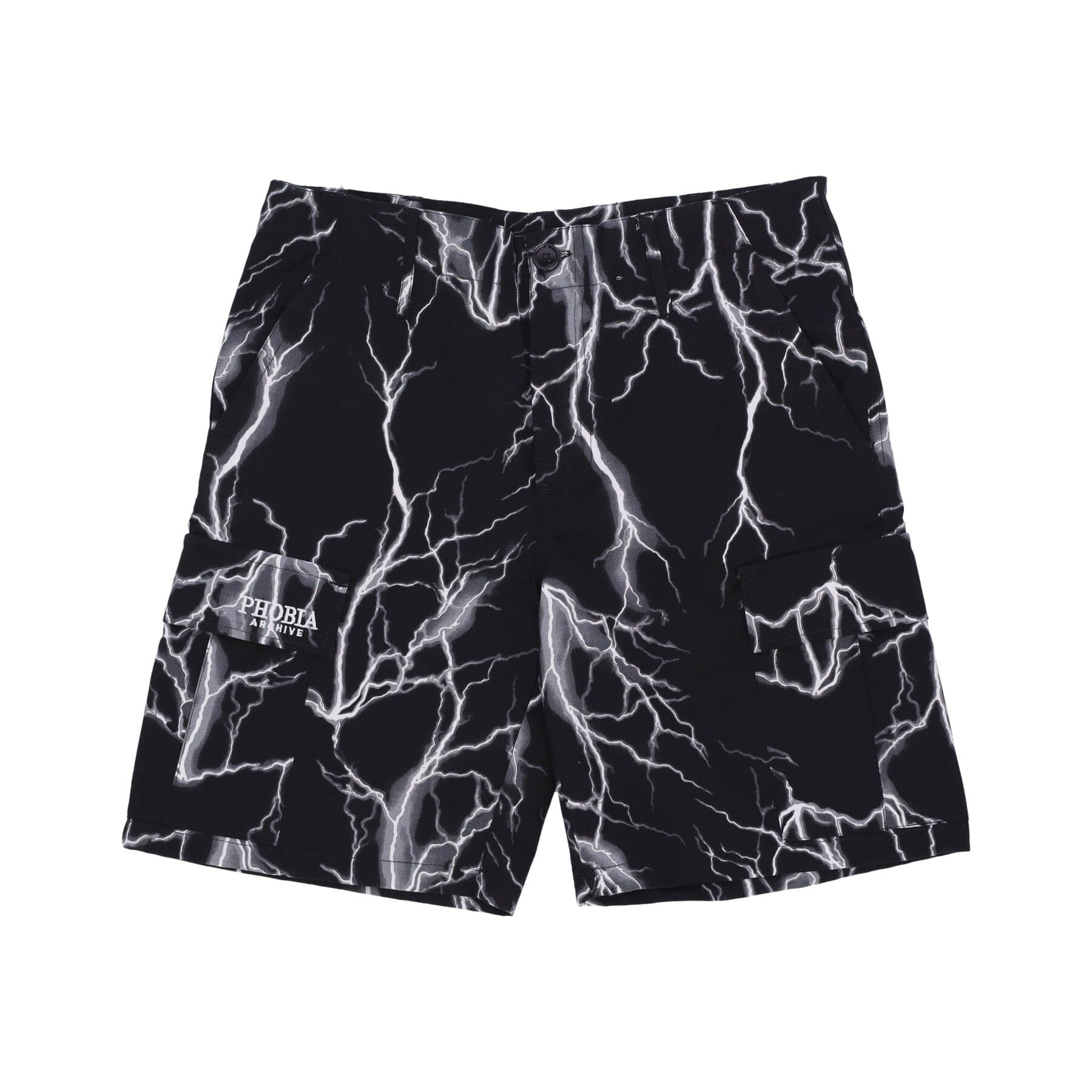 PHOBIA Pantalone Corto Uomo All Over Lightning Cargo Shorts Black/grey - 5