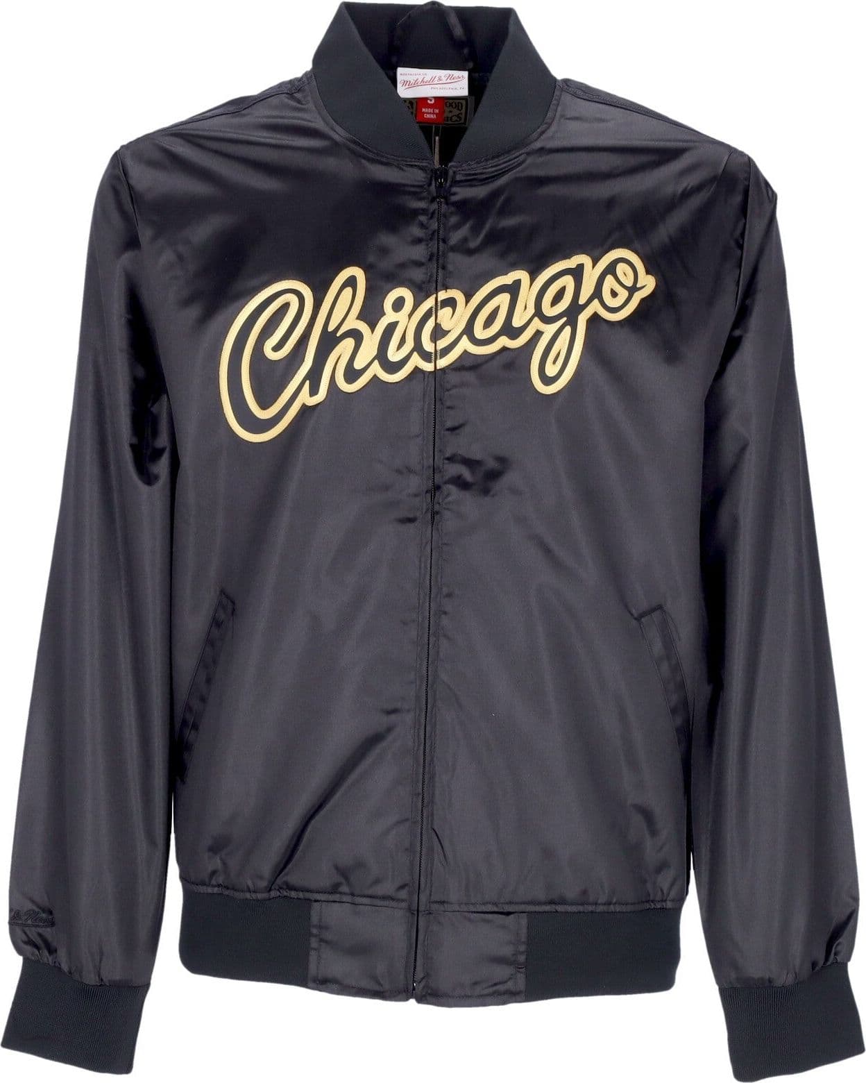 MITCHELL &amp; NESS Giacchetta Uomo Nba Big Face 4.0 Satin Jacket Hardwood Classics Chibul Black/original Team Colors – XL –