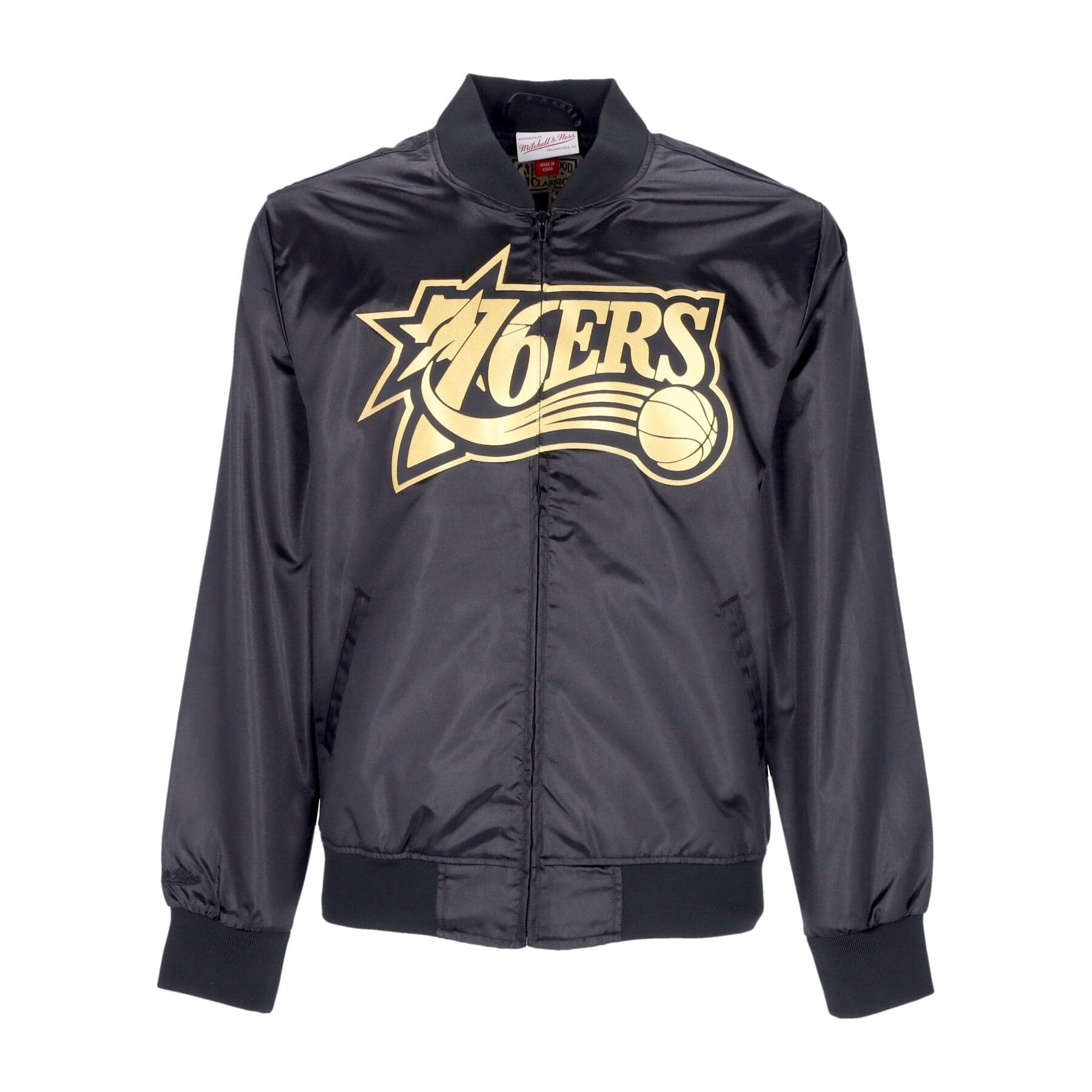 MITCHELL &amp; NESS Giacchetta Uomo Nba Big Face 4.0 Satin Jacket Hardwood Classics Phi76e Black/original Team Colors - 4