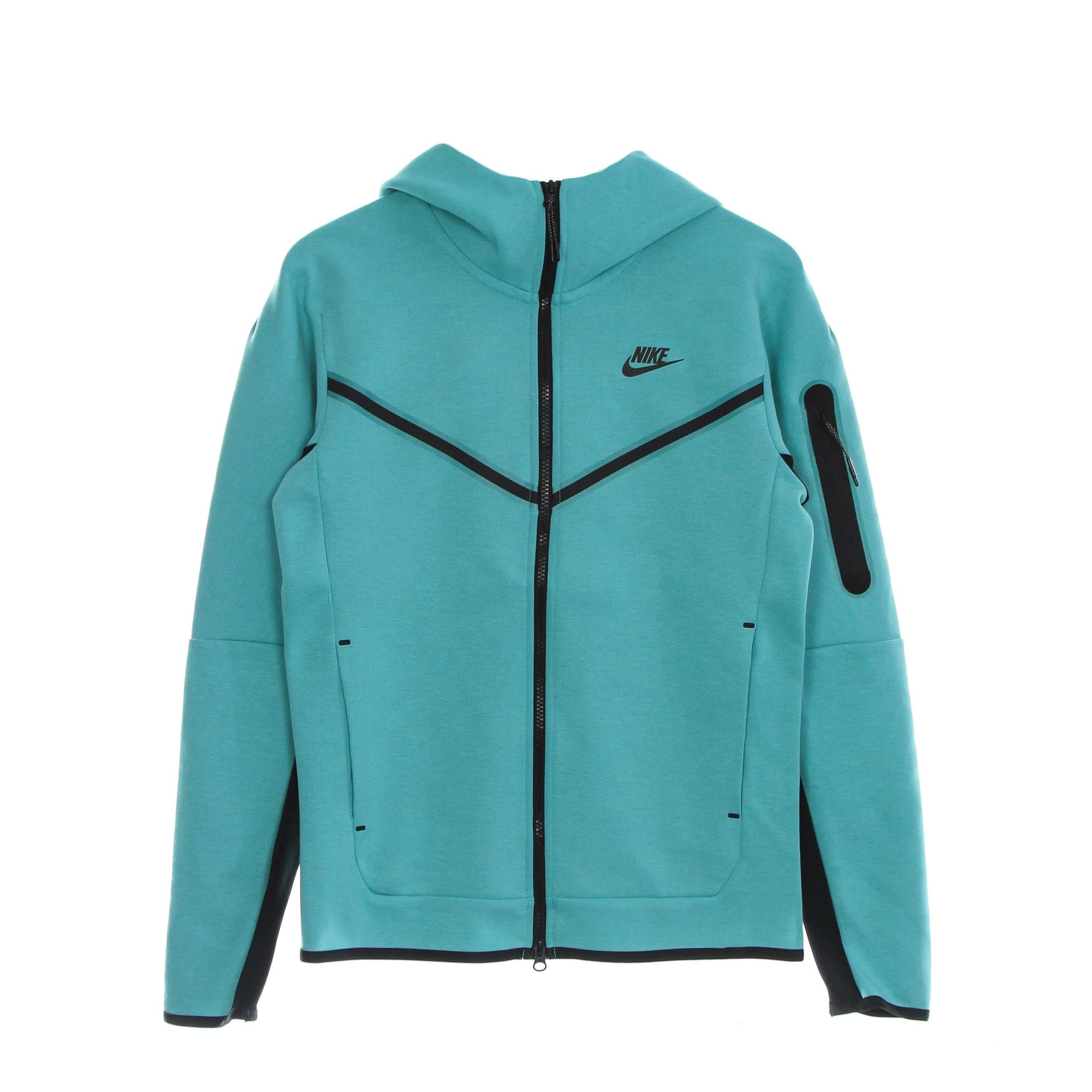Nike Felpa Leggera Cappuccio Zip Uomo Sportswear Tech Fleece Hoodie Washed Teal/black/black