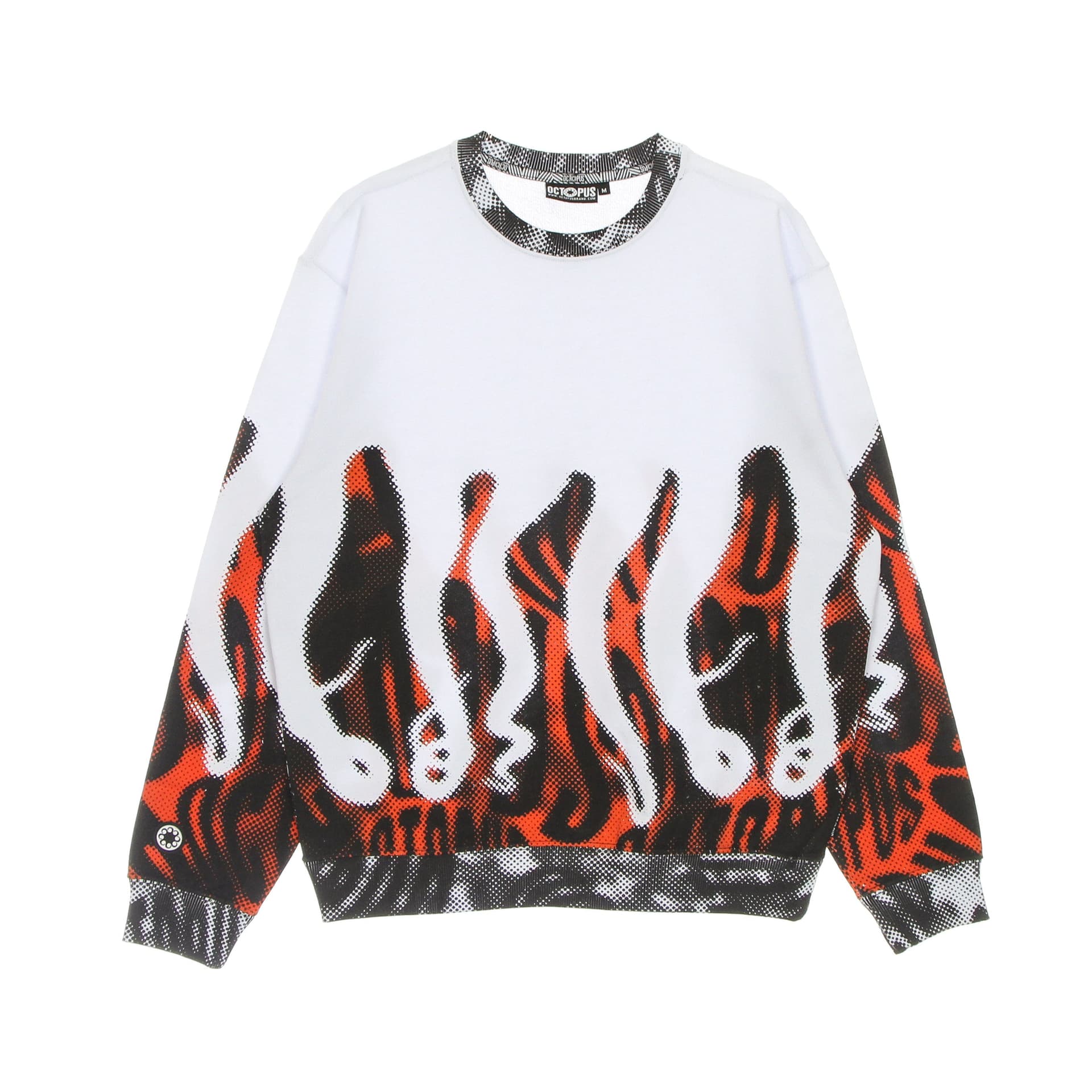OCTOPUS Felpa Leggera Girocollo Uomo Halftone Crew White - 5