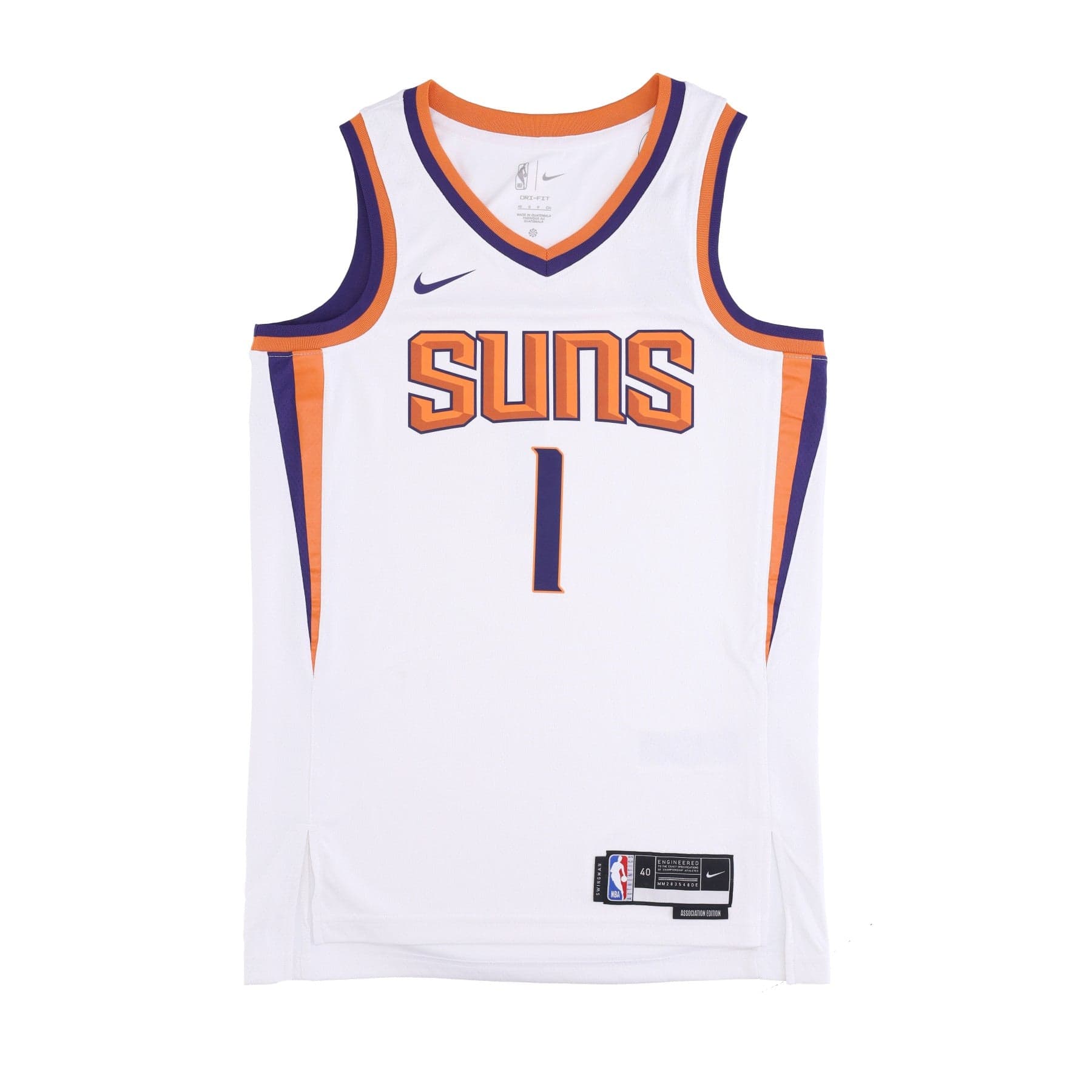 NIKE NBA Canotta Basket Uomo Nba Dri-fit Swingman Jersey Association Edition 2022/23 No 1 Devin Booker Phosun White - 5