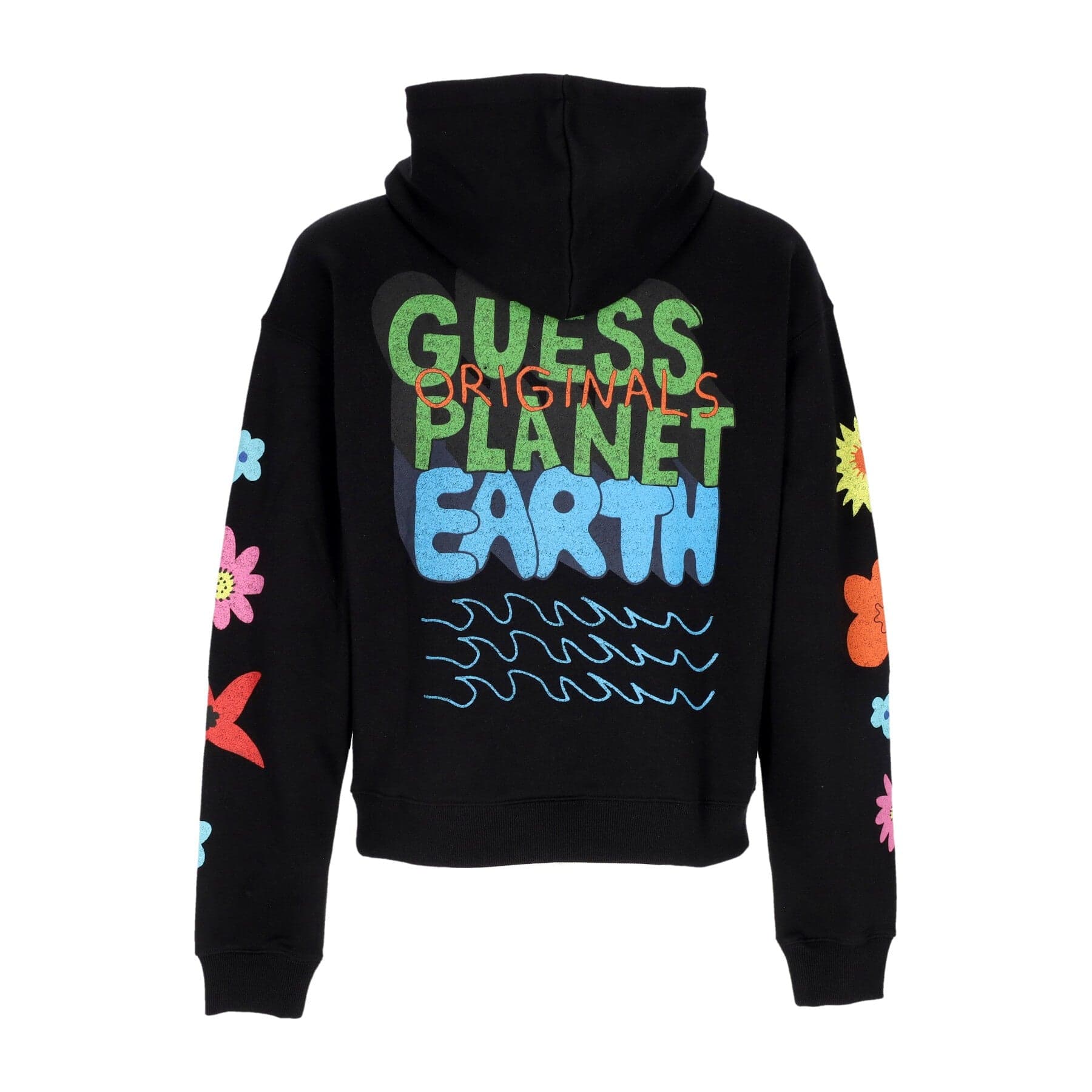 GUESS ORIGINALS Felpa Leggera Cappuccio Uomo Go Earth Day Sunshine Hoodie Jet Black - 3
