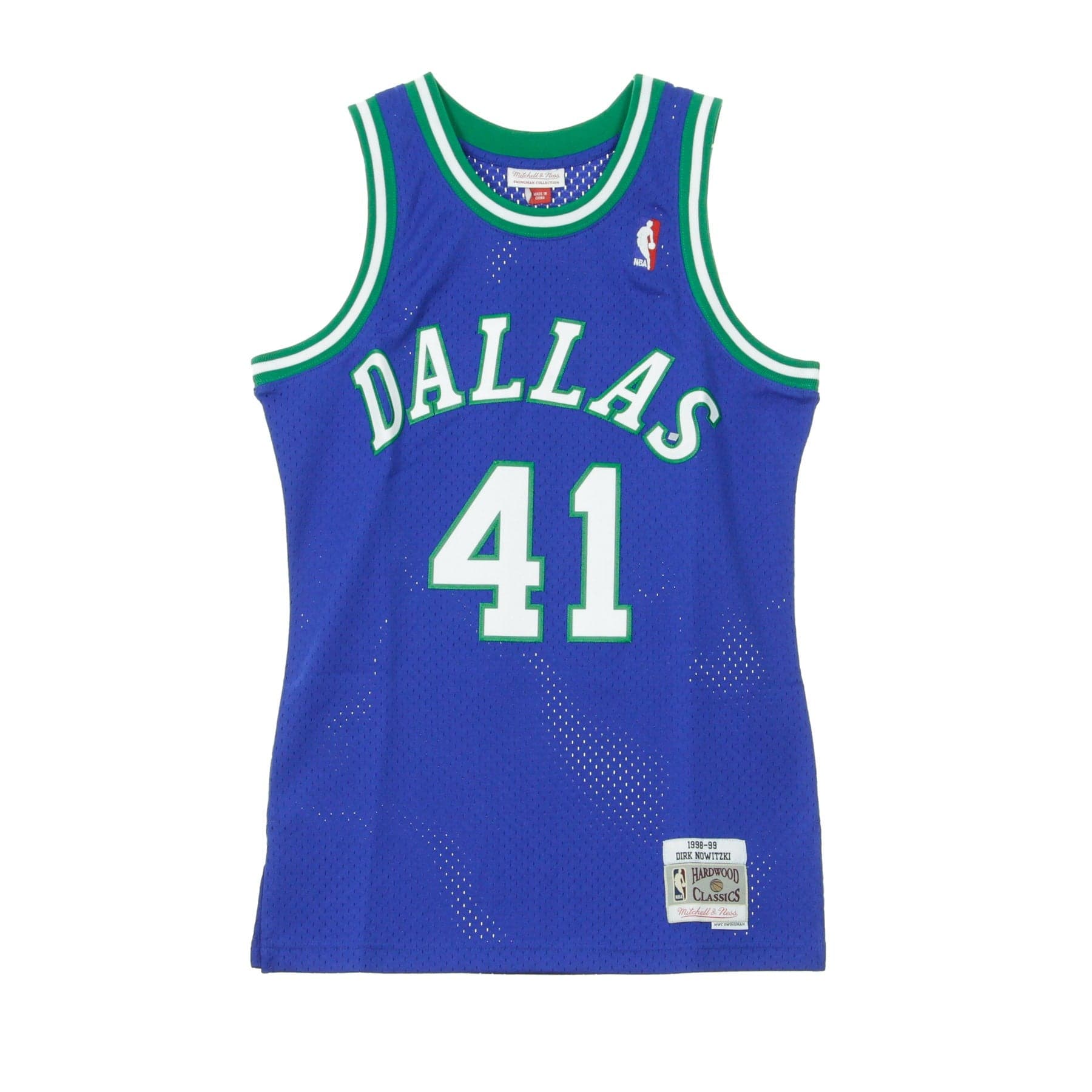 MITCHELL &amp; NESS Canotta Basket Uomo Nba Swingman Jersey Hardwood Classics No 41 Dirk Nowitzki 1998-99 Dalmav Road Original Team Colors - 3