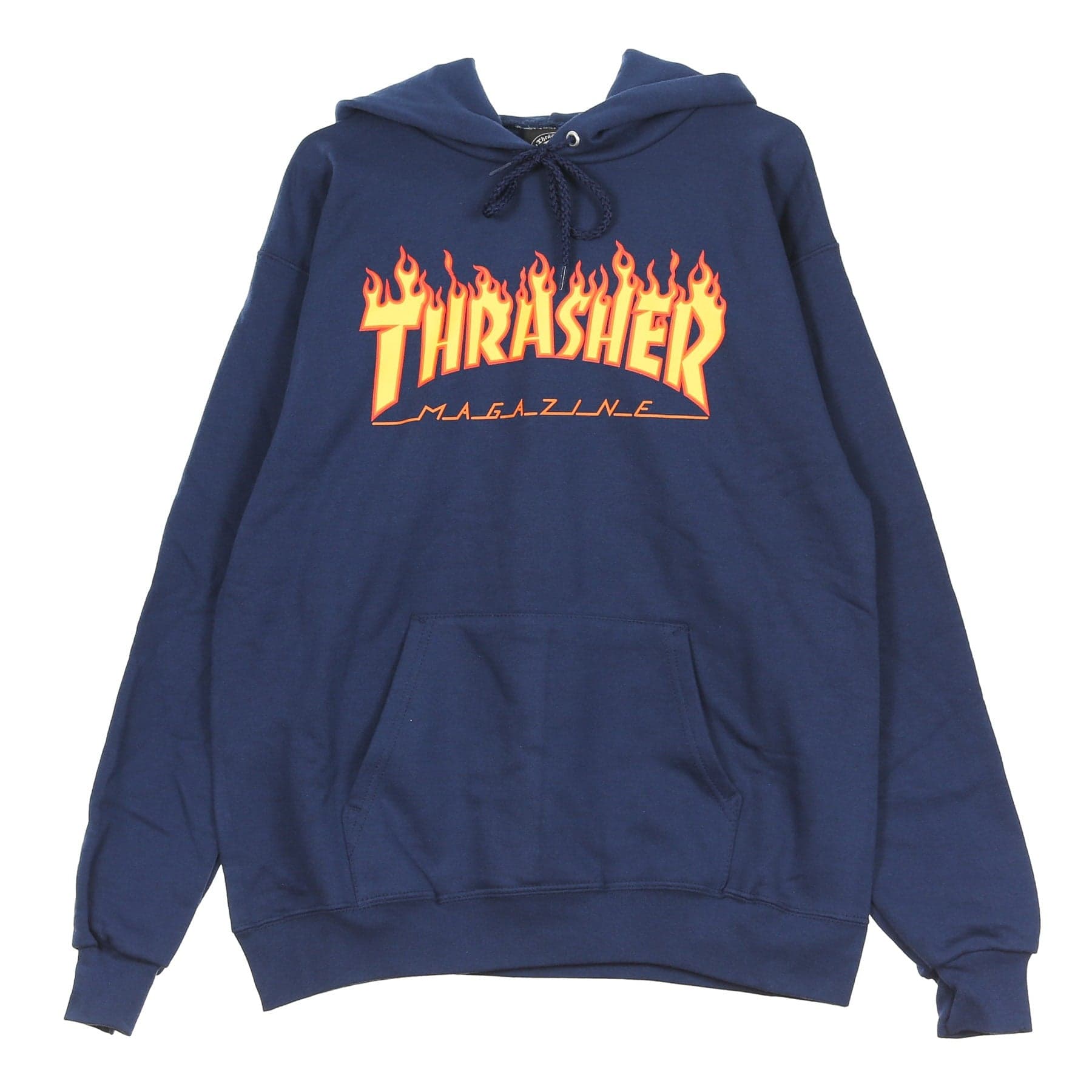 THRASHER Felpa Cappuccio Uomo Flame Hood Navy/yellow - 5