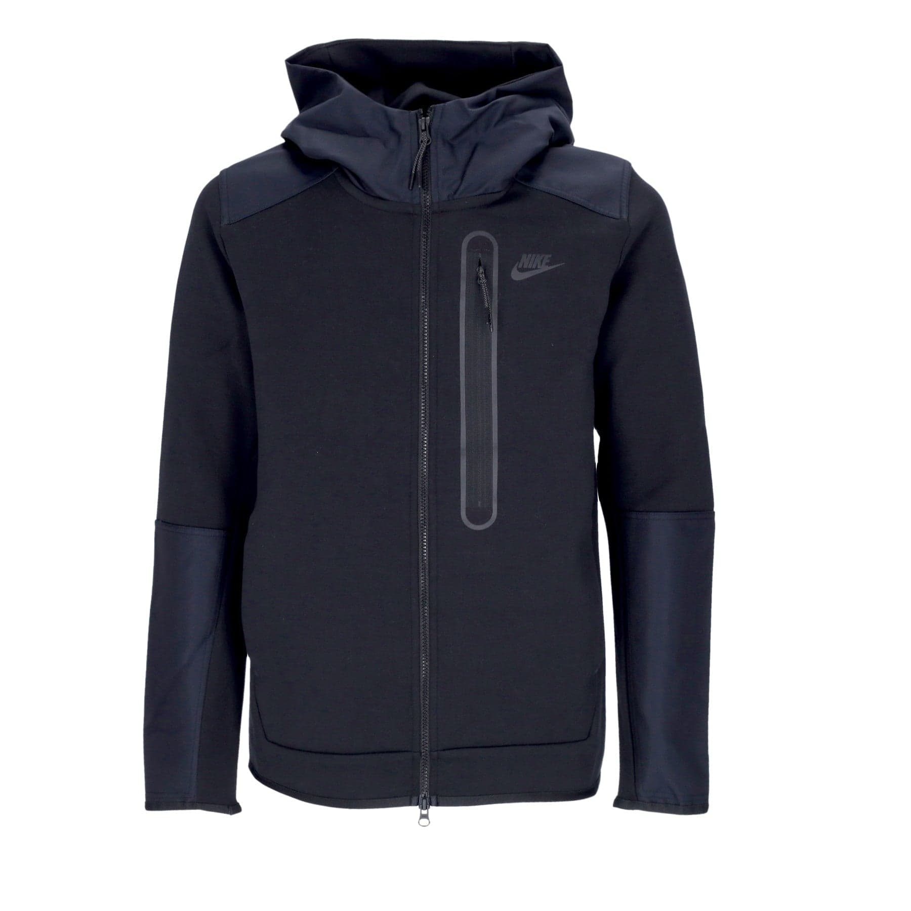 Nike Felpa Leggera Cappuccio Zip Uomo Tech Fleece Overlay Full Zip Black/black/black - 4