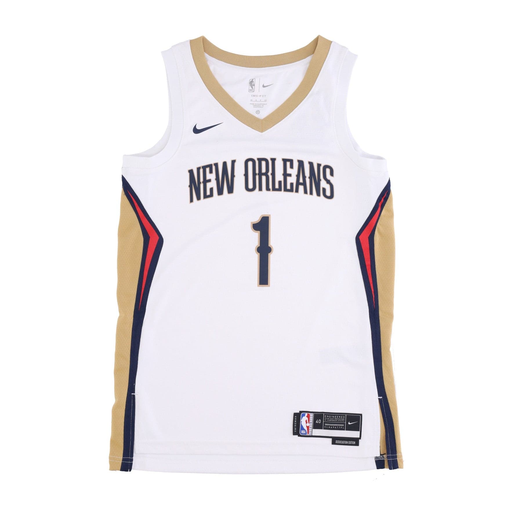 NIKE NBA Canotta Basket Uomo Nba Dri-fit Swingman Jersey Association 2022/23 No 1 Zion Williamson Neopel White - 4