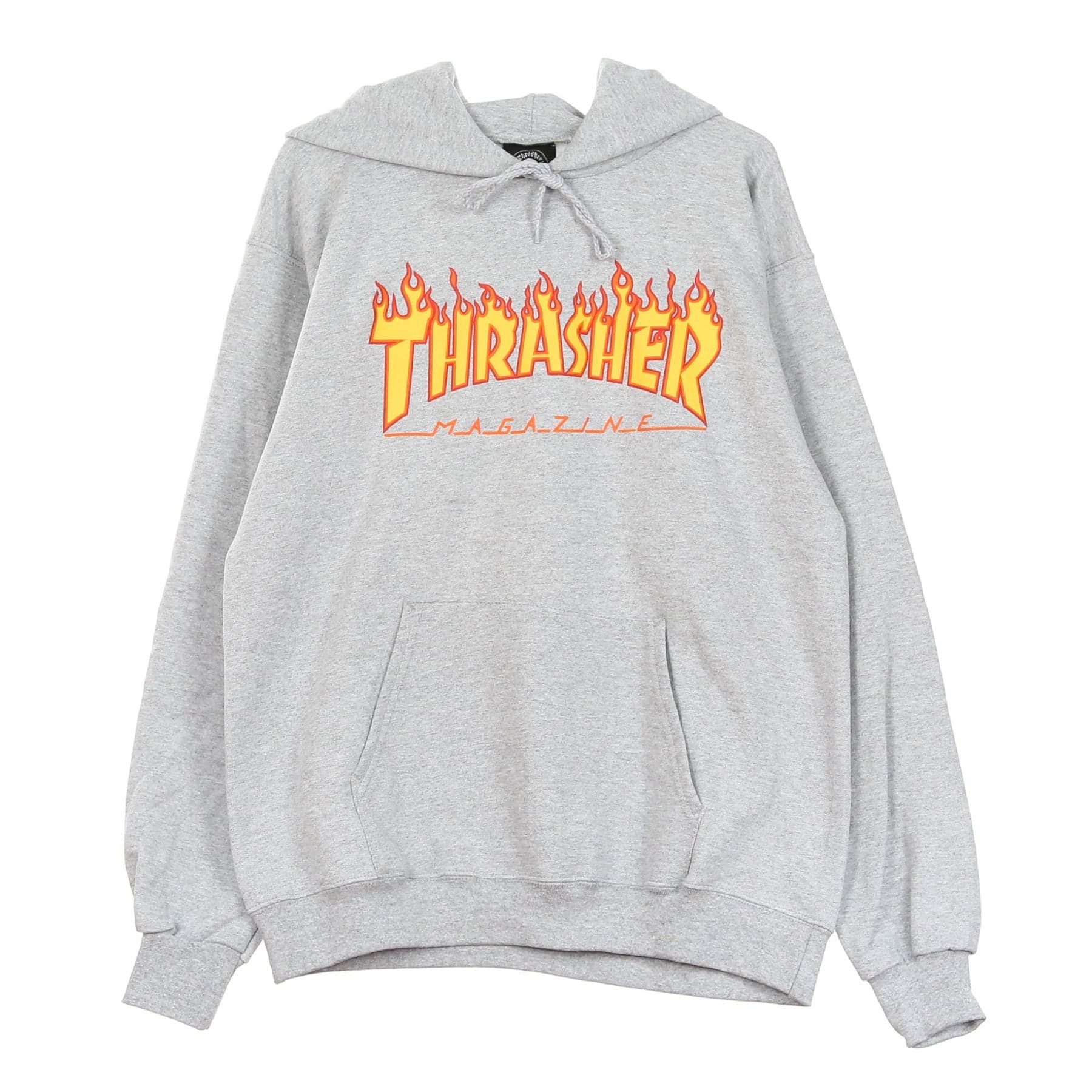 THRASHER Felpa Cappuccio Uomo Flame Hood Grey/yellow - 3
