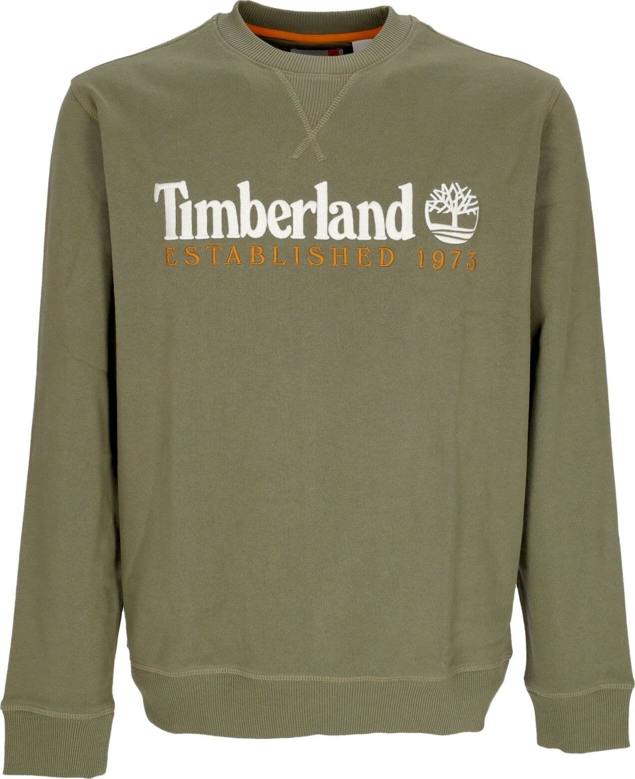 TIMBERLAND Felpa Leggera Girocollo Uomo Embroidery Logo Crew Neck Cassel Earth