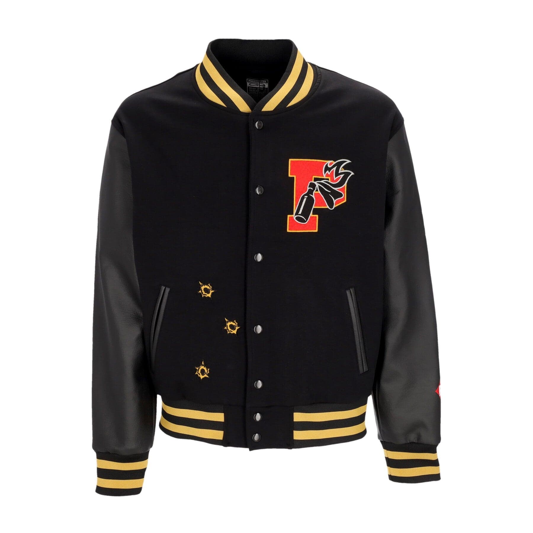 PROPAGANDA Giubbotto College Uomo Molotov Varsity Black - 4