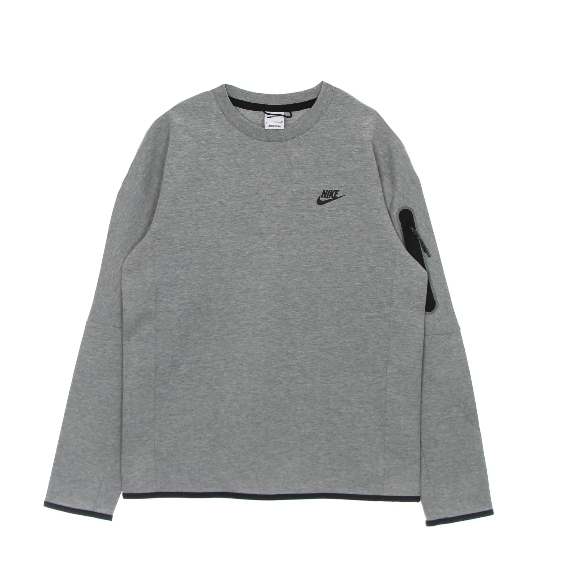 Nike Felpa Leggera Girocollo Uomo Sportswear Tech Fleece Dk Grey Heather/black - 4