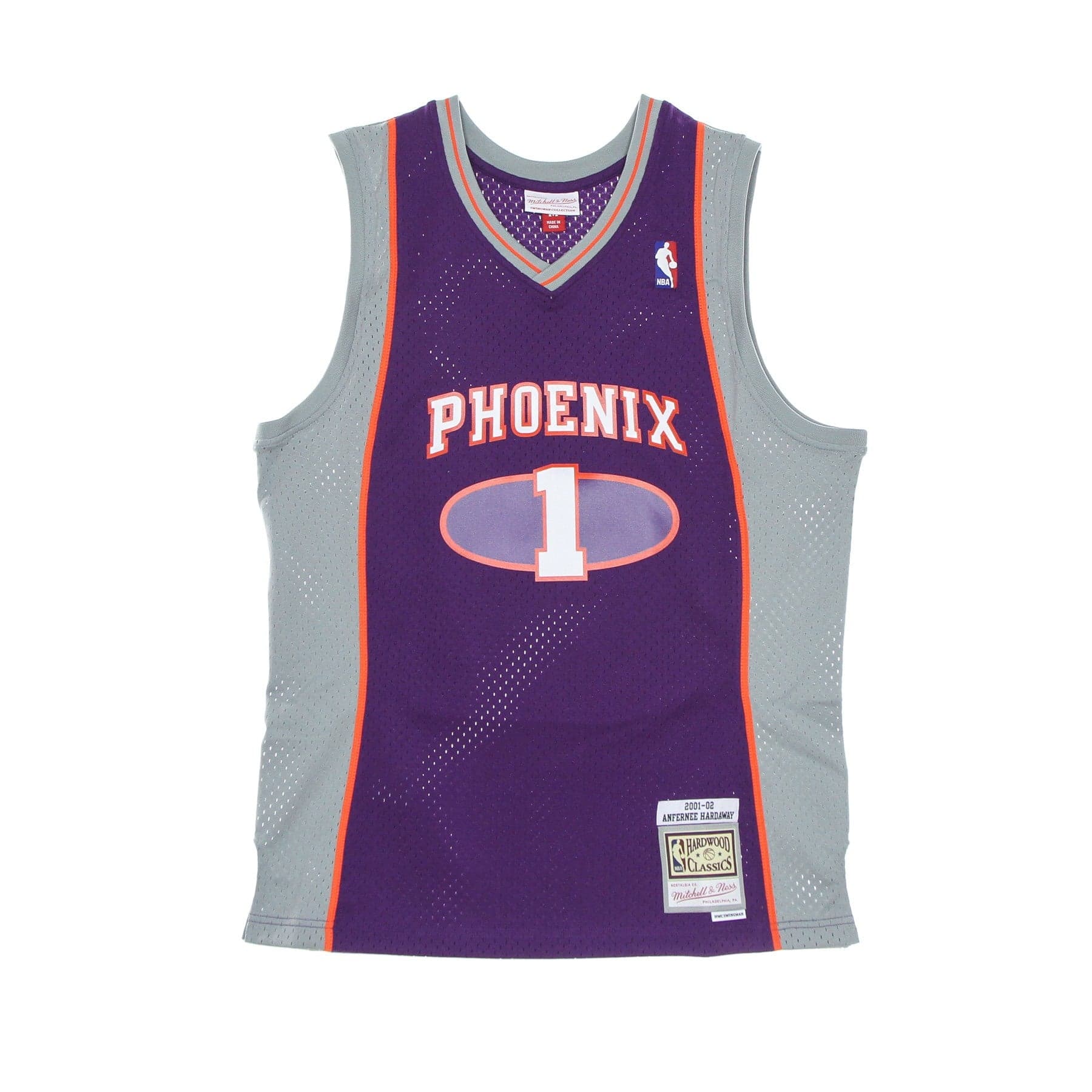 MITCHELL &amp; NESS Canotta Basket Uomo Nba Swingman Jersey Hardwood Classics No 1 Penny Hardaway 2001-02 Phosun Purple/original Team Colors - 5