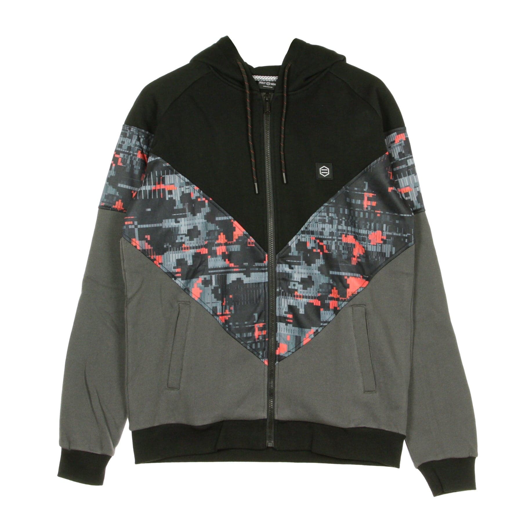 DOLLY NOIRE Felpa Cappuccio Zip Uomo Virtual Zip Hoodie Black/glitch Camo - 5