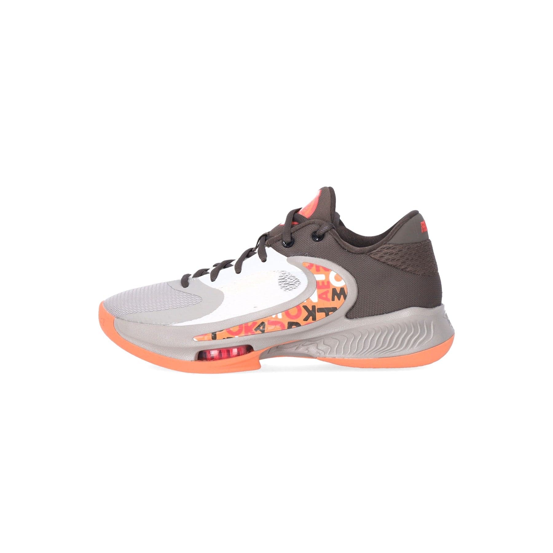 NIKE NBA Scarpa Basket Uomo Zoom Freak 4 "letter Bros" Ironstone/orange Trance/cobblestone/sail - 11