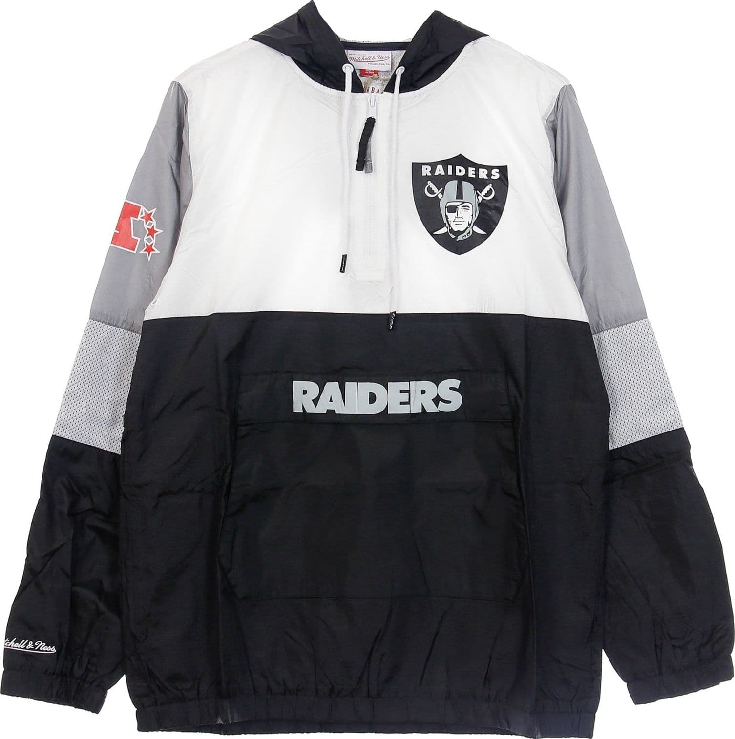 MITCHELL &amp; NESS Giacca a Vento Infilabile Uomo Nfl Surprise Win Windbreaker Oakrai Original Team Colors - 5
