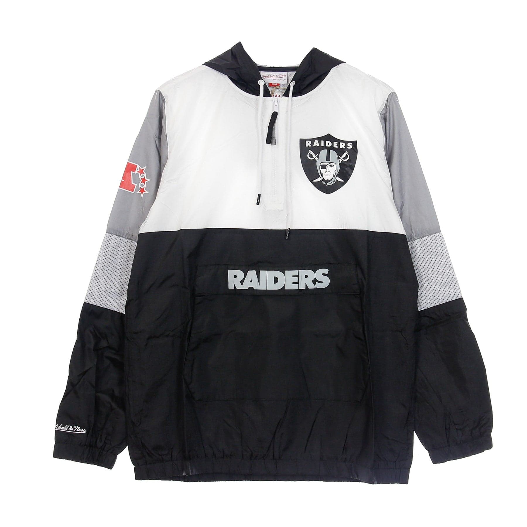 MITCHELL &amp; NESS Giacca a Vento Infilabile Uomo Nfl Surprise Win Windbreaker Oakrai Original Team Colors - 5