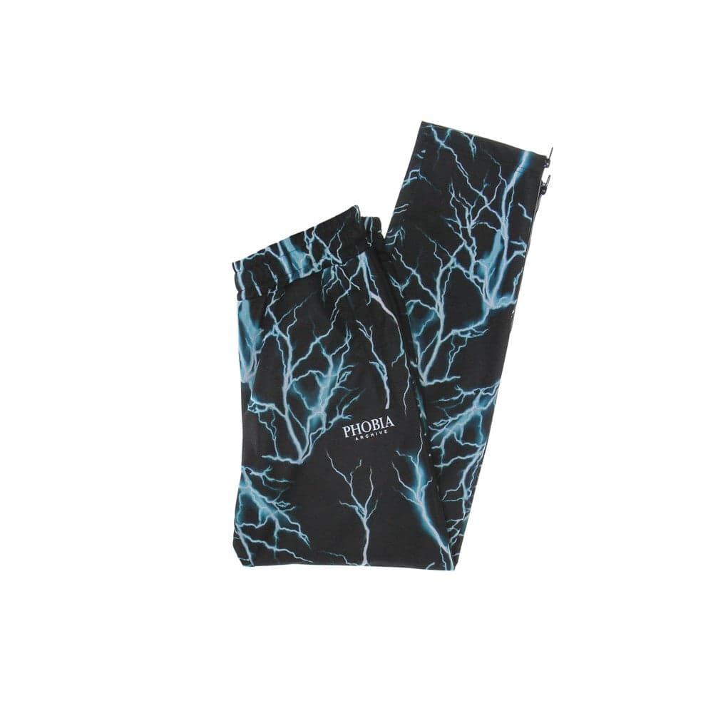 PHOBIA Pantalone Tuta Uomo All Over Print Lightning Pants Black/lightblue - 6