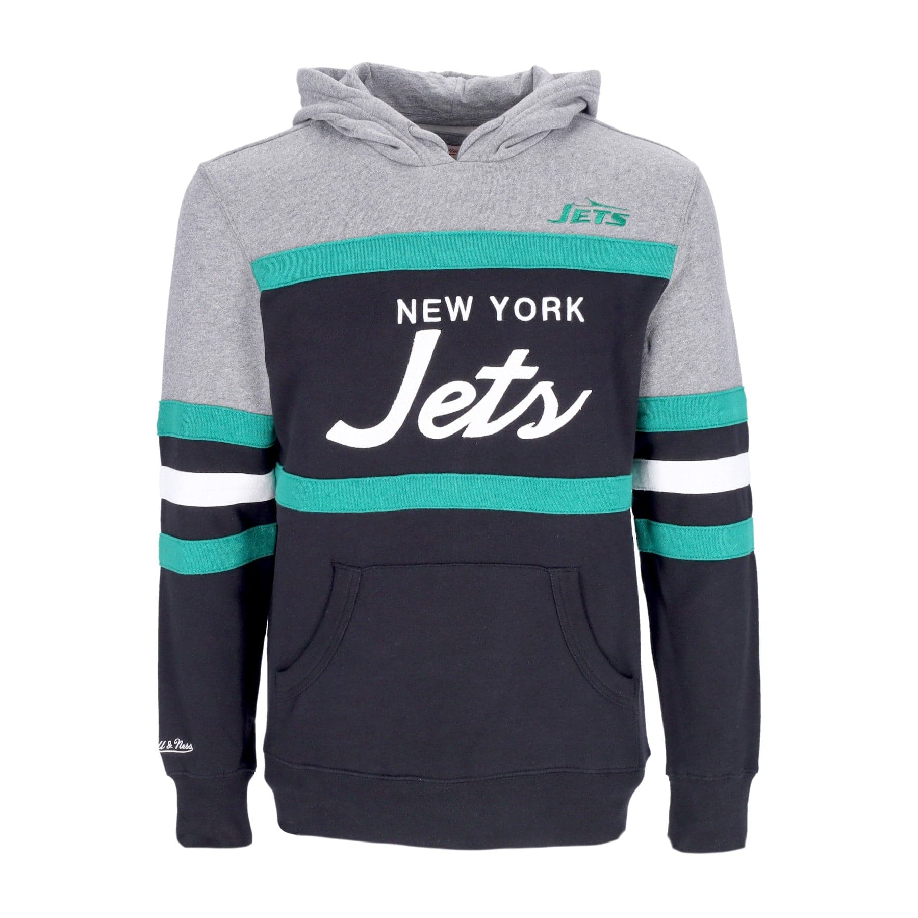 MITCHELL &amp; NESS Felpa Cappuccio Uomo Nfl Headcoach Hoodie Neyjet Black - 4