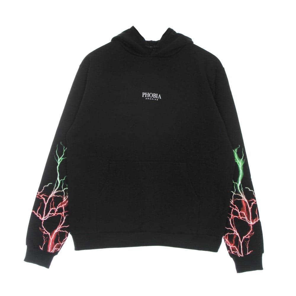 PHOBIA Felpa Leggera Cappuccio Uomo Lightning Hoodie Black/red/green - 5