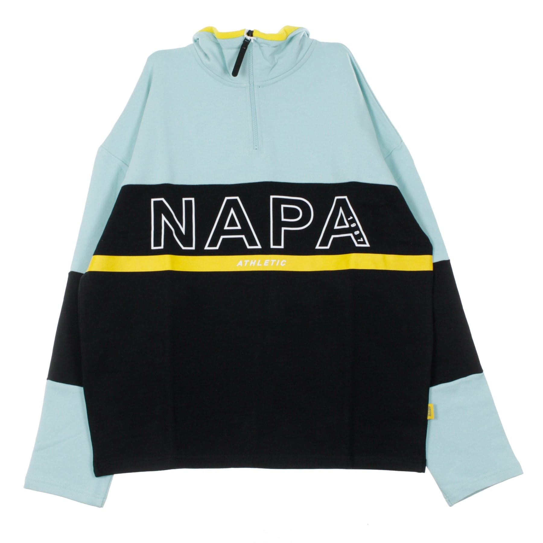 NAPA SILVER Felpa Collo Alto Uomo B-anzere Zip Sweat Light Blue/black - 4