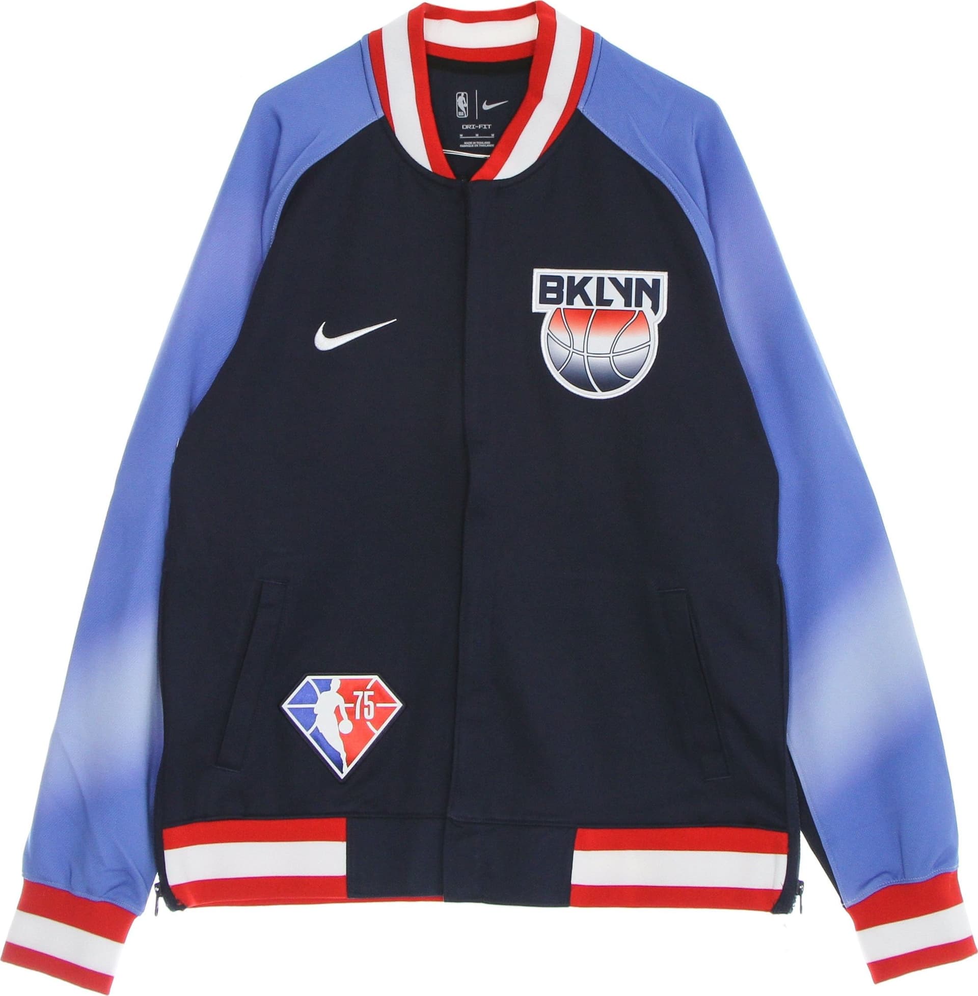 NIKE NBA Felpa Leggera College Uomo Nba Dri Fit Showtime L/s Jacket Bronet College Navy/university Red/white – giacca