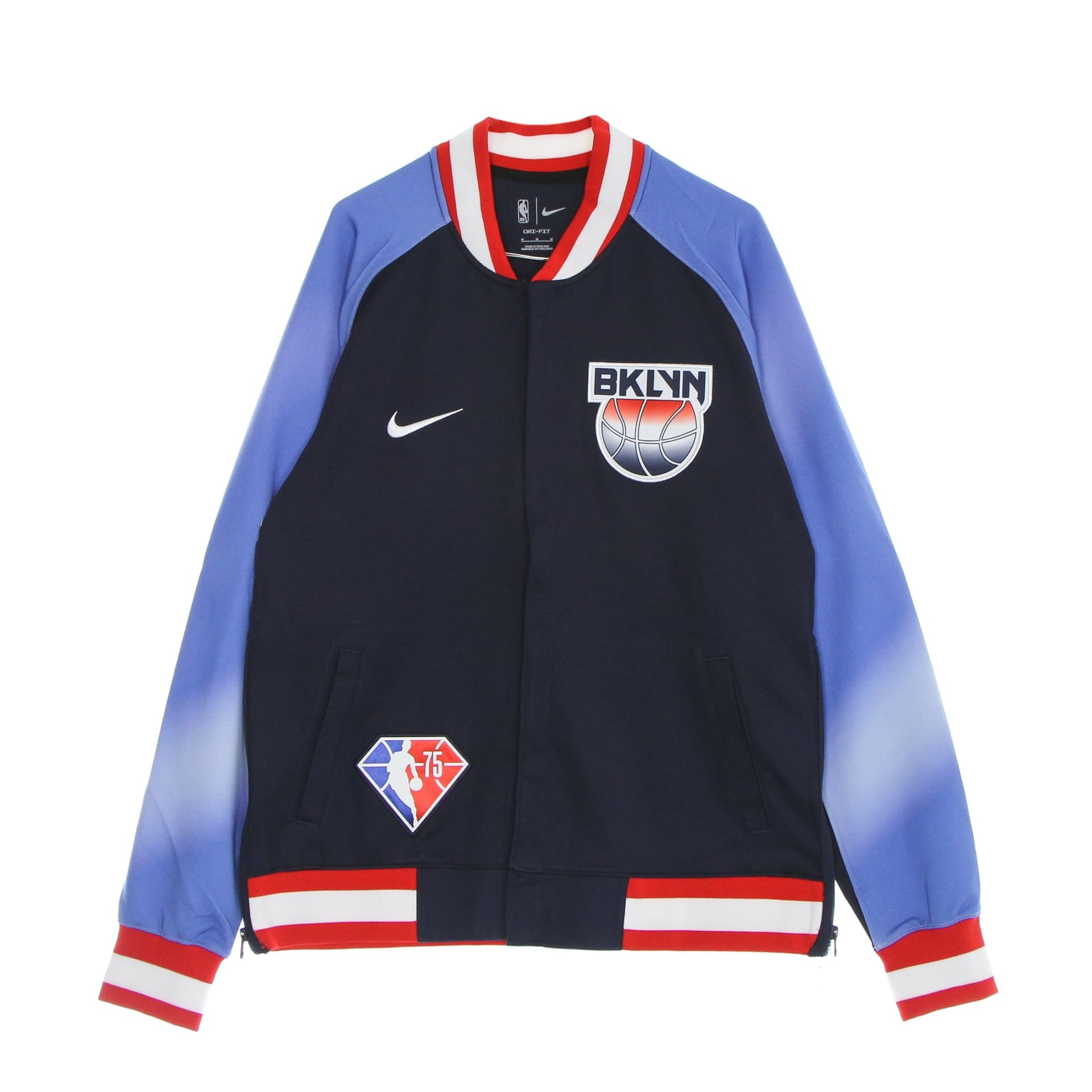 NIKE NBA Felpa Leggera College Uomo Nba Dri Fit Showtime L/s Jacket Bronet College Navy/university Red/white - 5