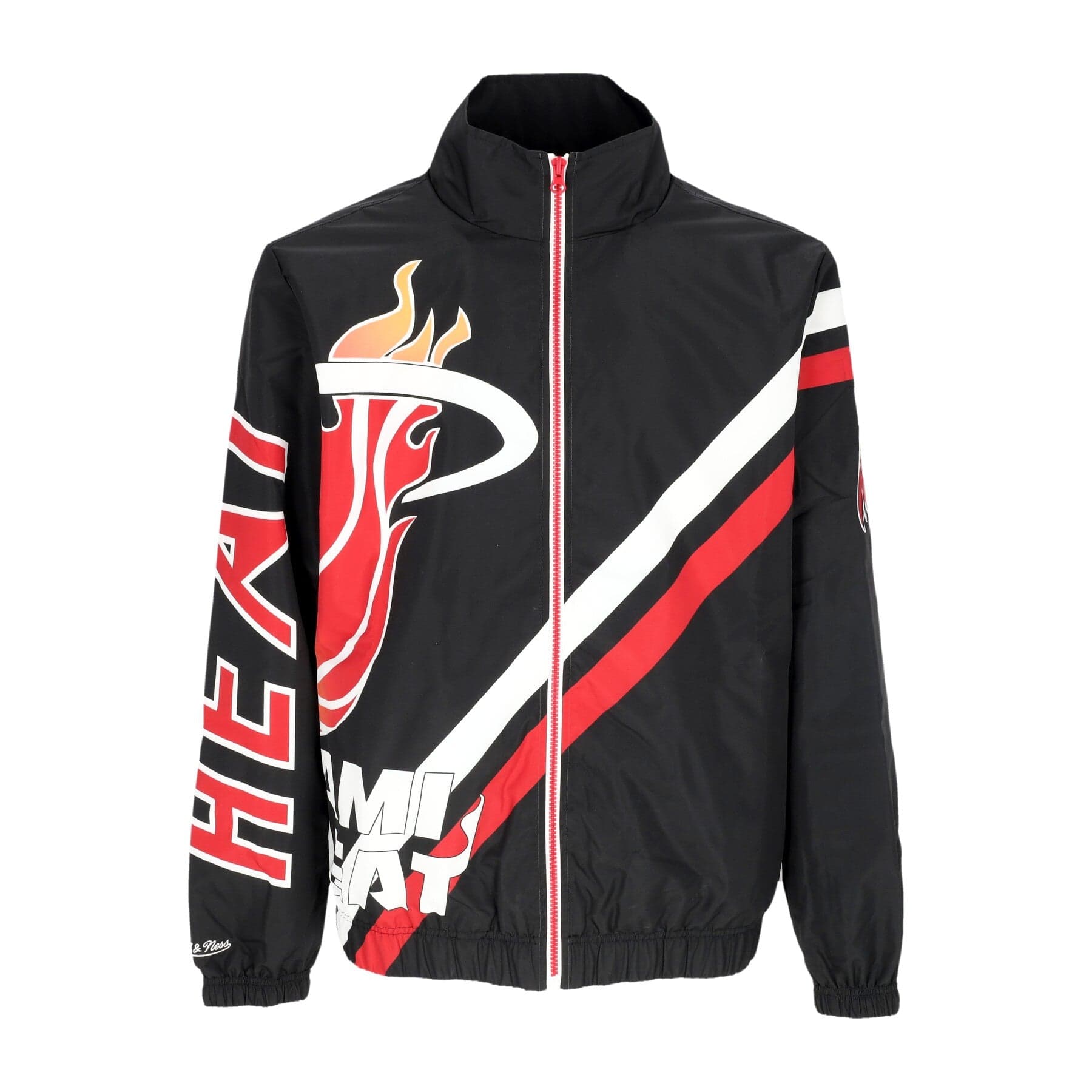 MITCHELL &amp; NESS Giacca a Vento Uomo Nba Exploded Logo Warm Up Jacket Hardwood Classics Miahea Black - 4