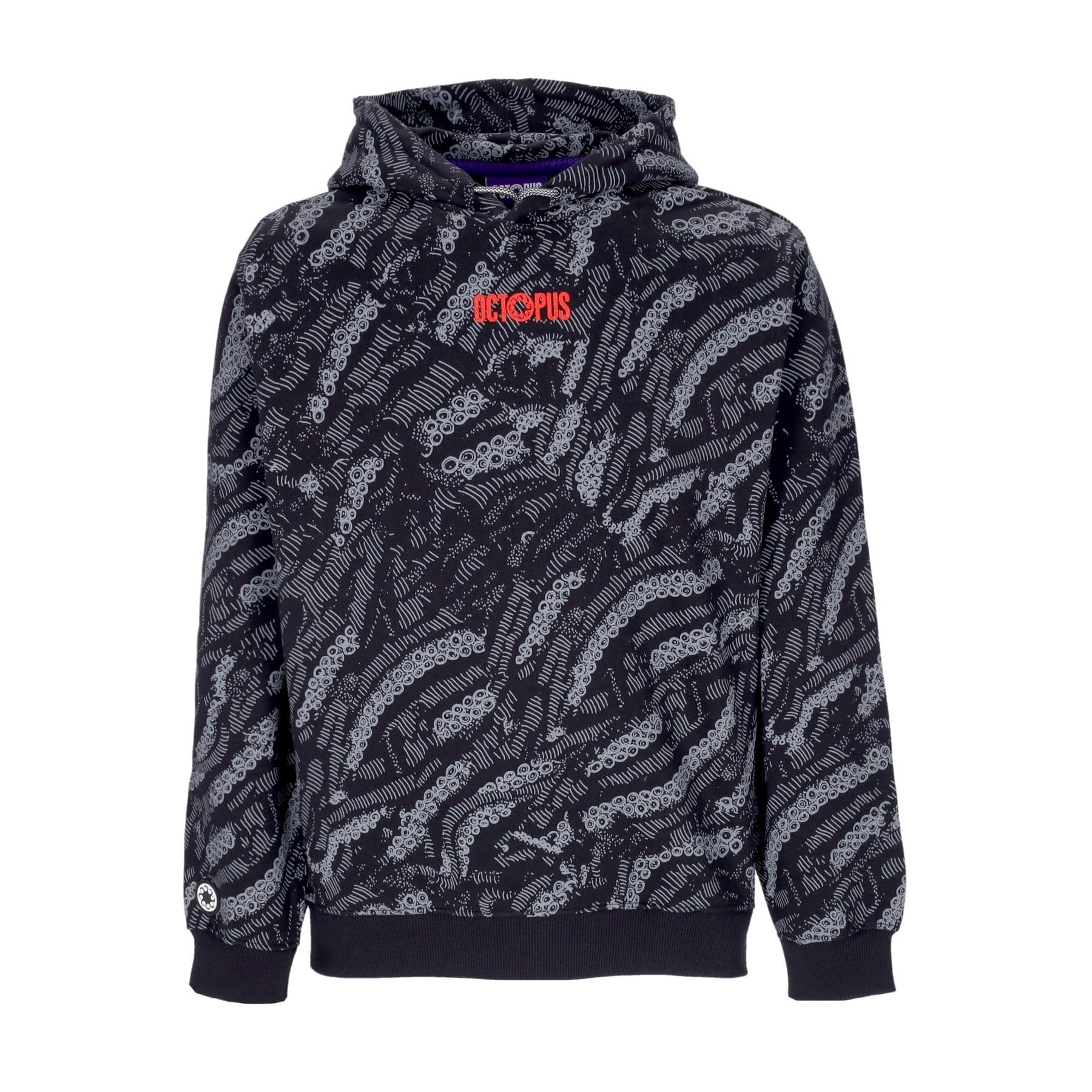 OCTOPUS Felpa Cappuccio Uomo Deco Hoodie Black - 4