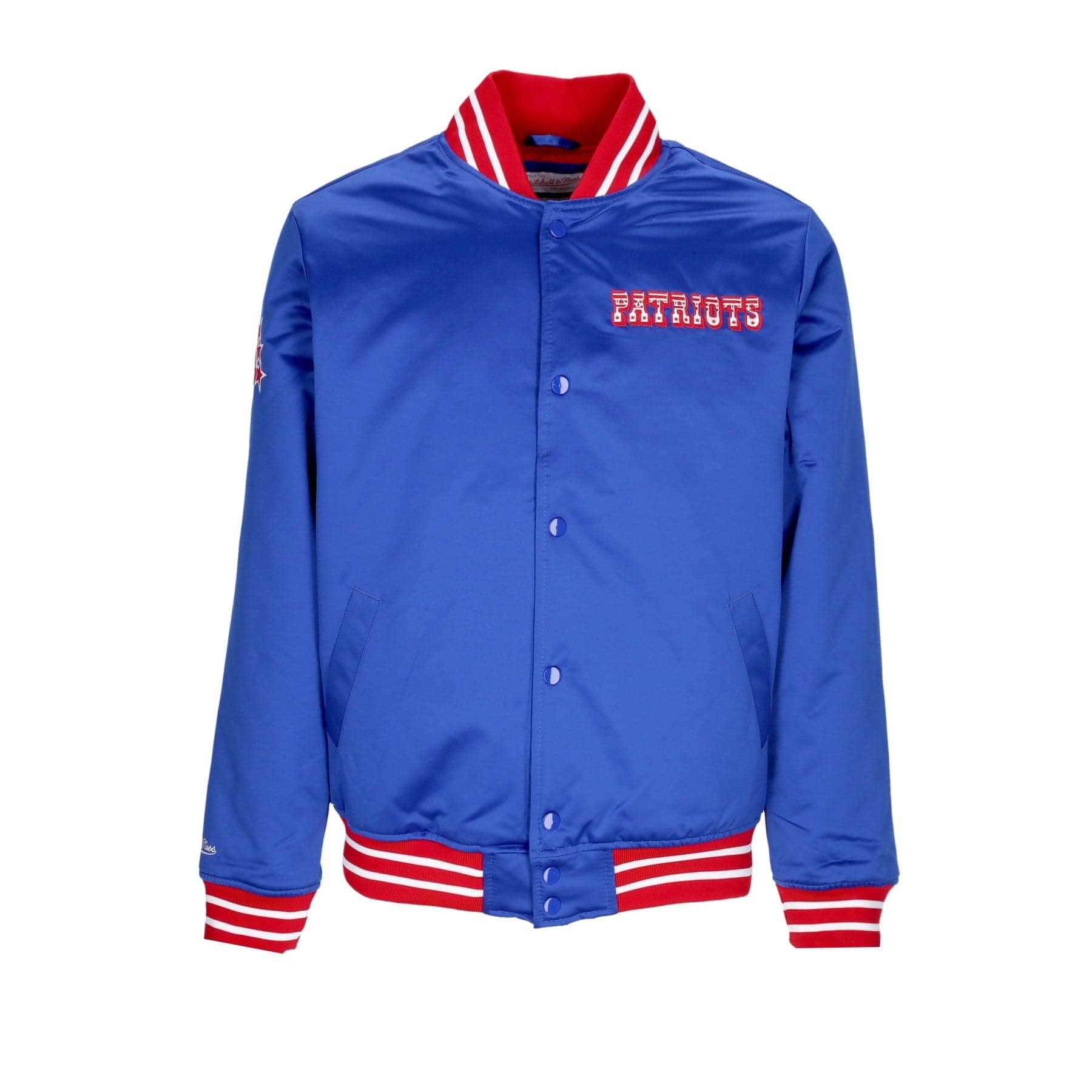 MITCHELL &amp; NESS Giubbotto Bomber Uomo Nfl Heavyweight Satin Jacket Neepat Original Team Colors - 6
