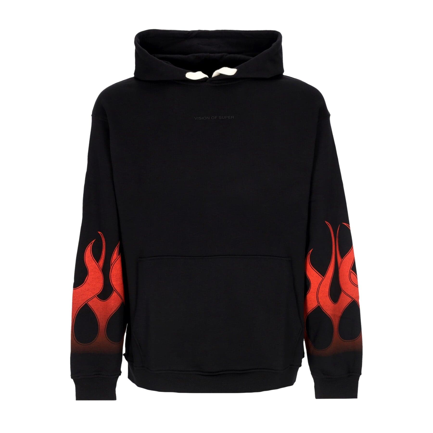 VISION OF SUPER Felpa Leggera Cappuccio Uomo Flames Hoodie Black/red – XL – giacca